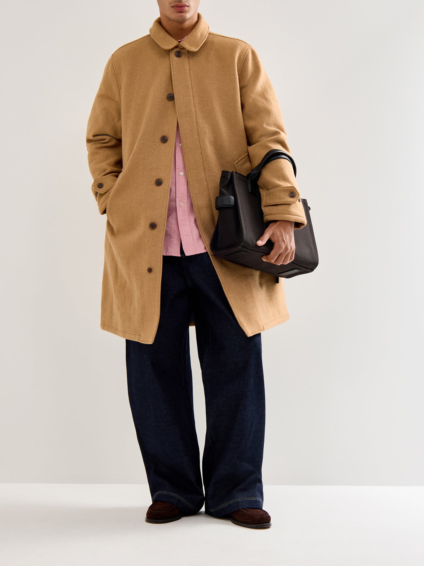 Twill Wool Walking Coat Cafe Cream Wool