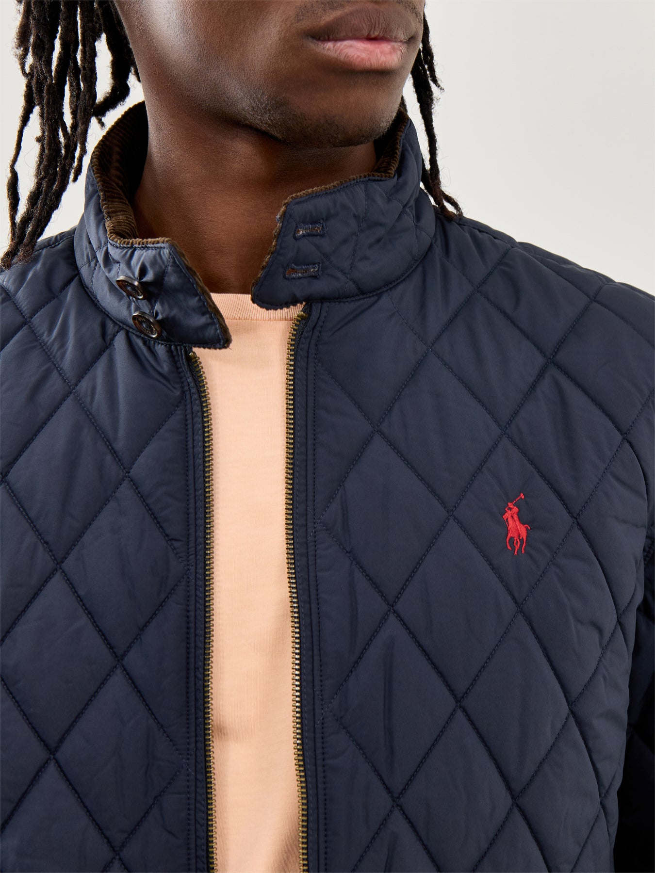 Quilted Windbreaker Jacket College Navy