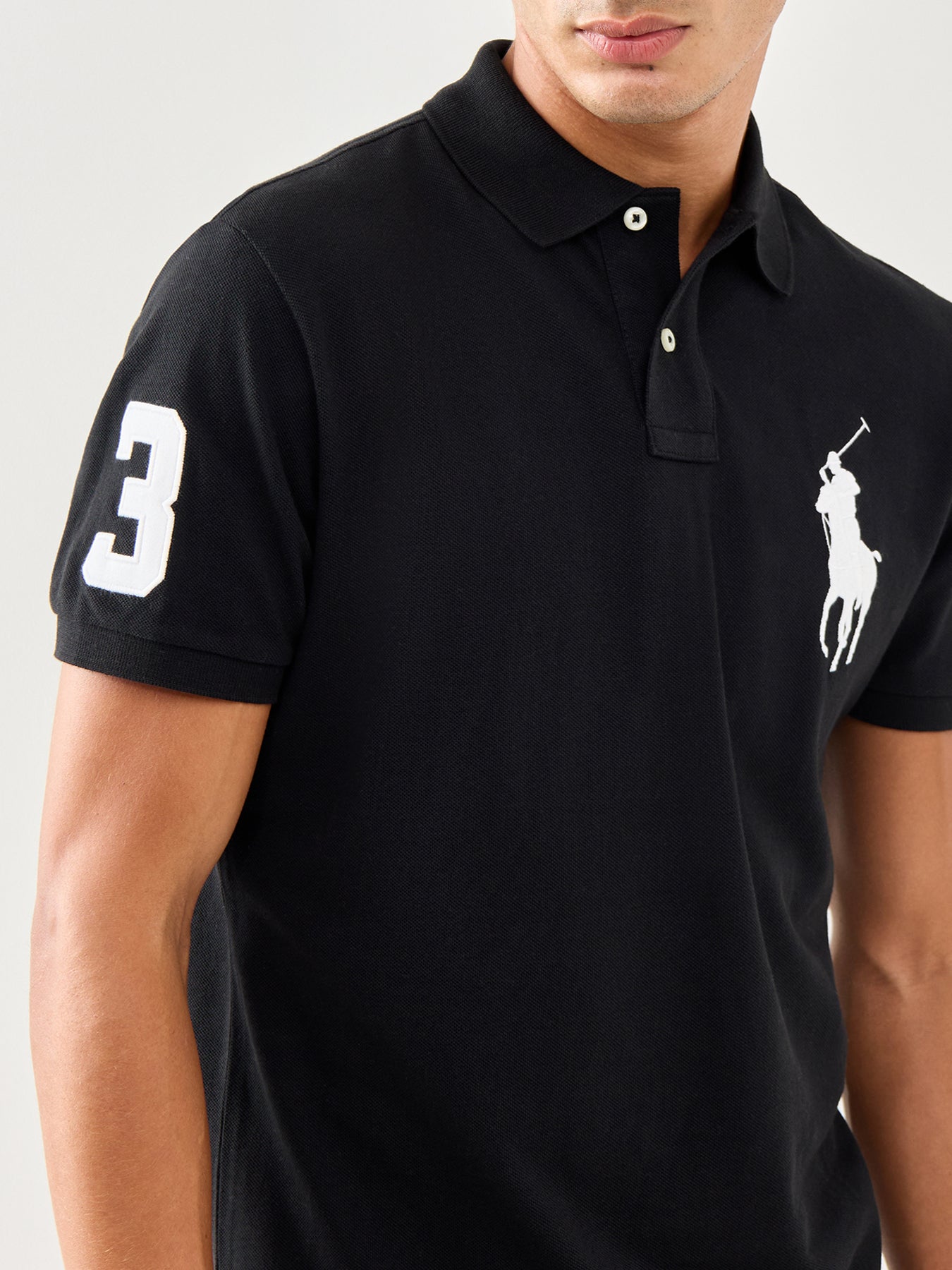 Big Short Sleeves Polo Top Black