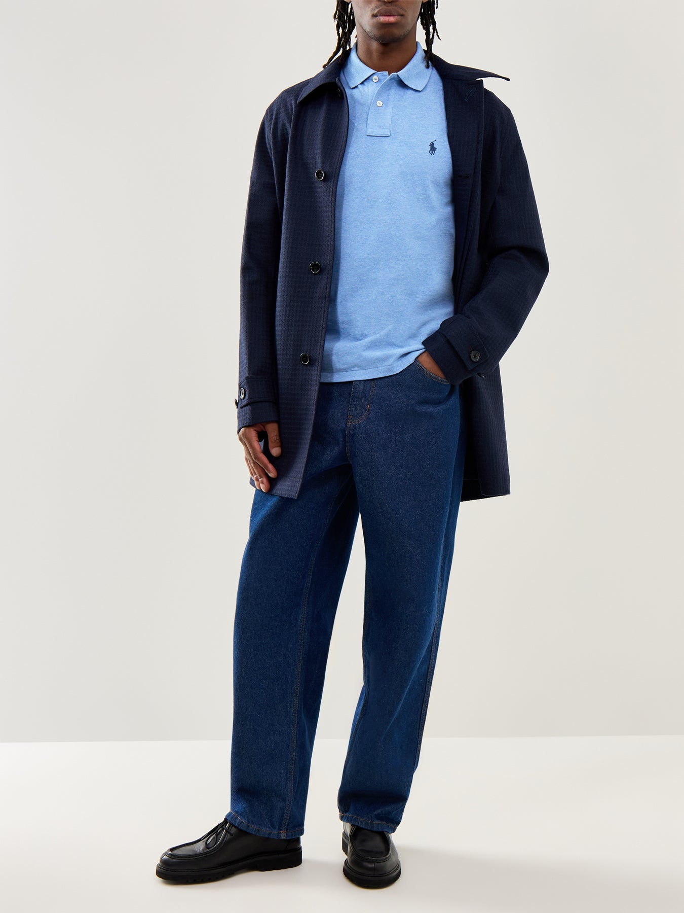 Slim Fit Polo Top Soft Royal Heather