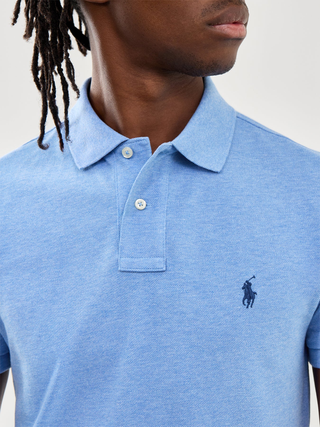 Slim Fit Polo Top Soft Royal Heather