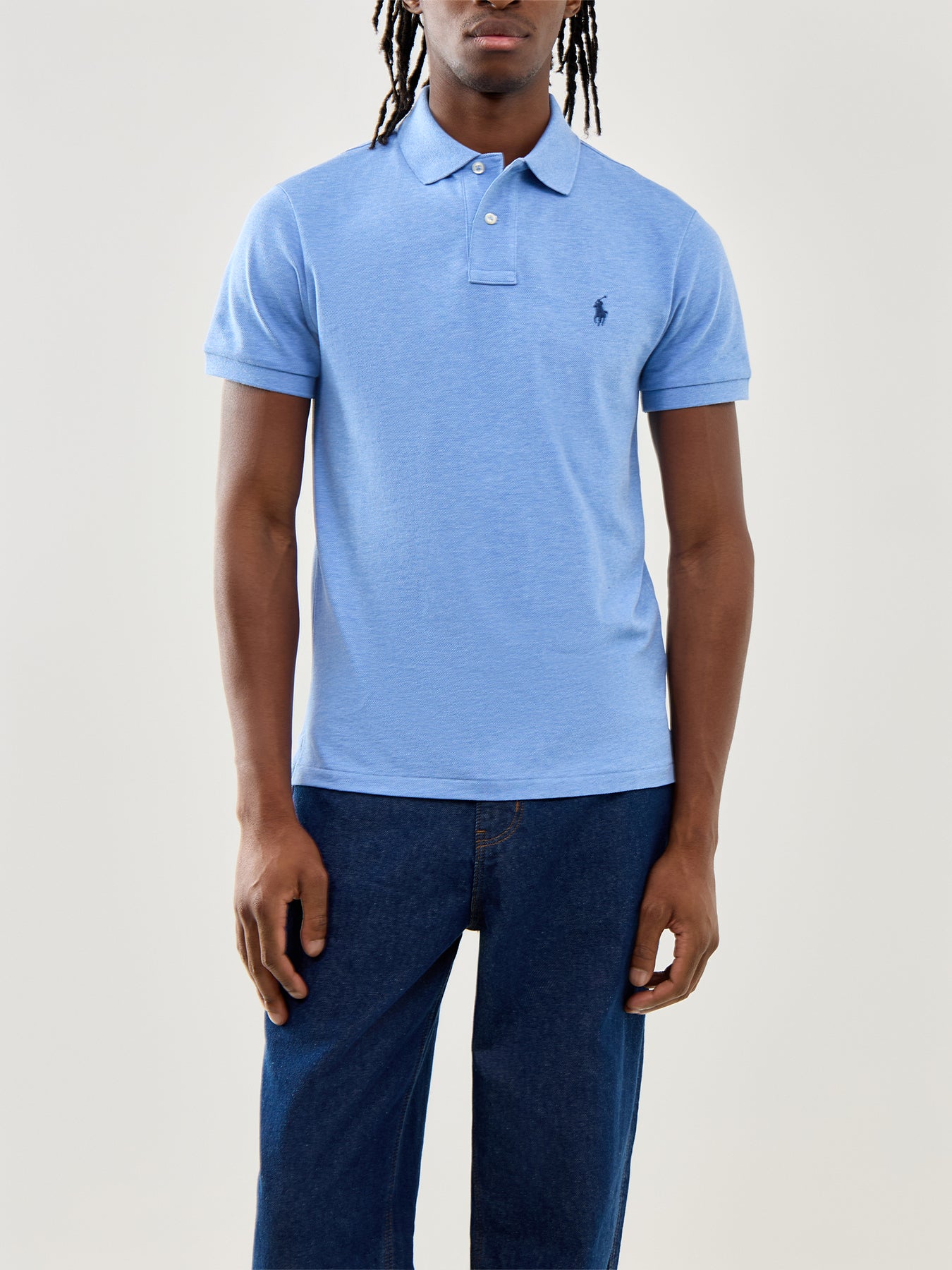 Slim Fit Polo Top Soft Royal Heather