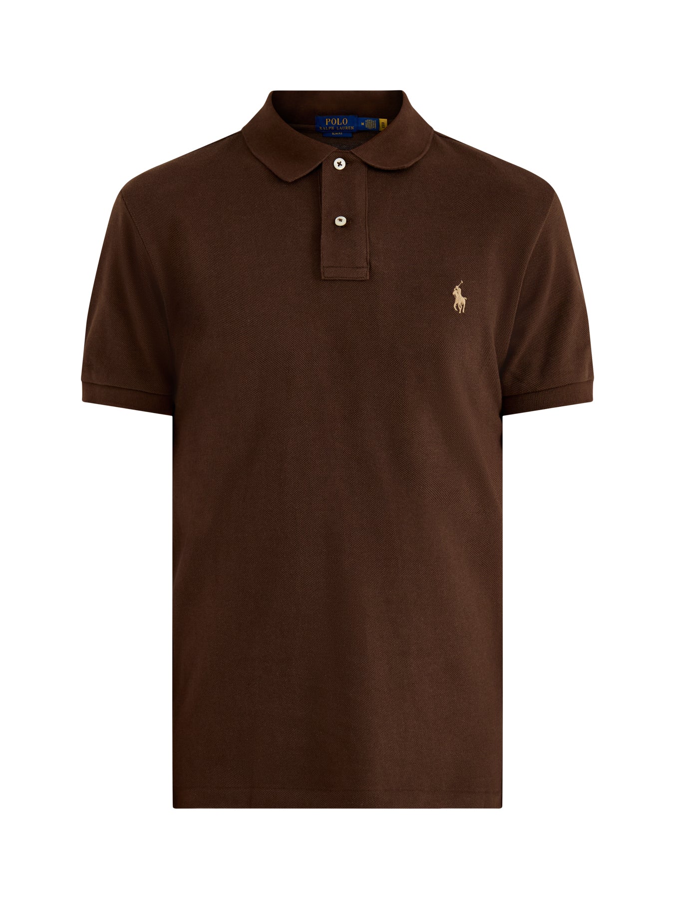 Slim Fit Cotton Polo Top Brown