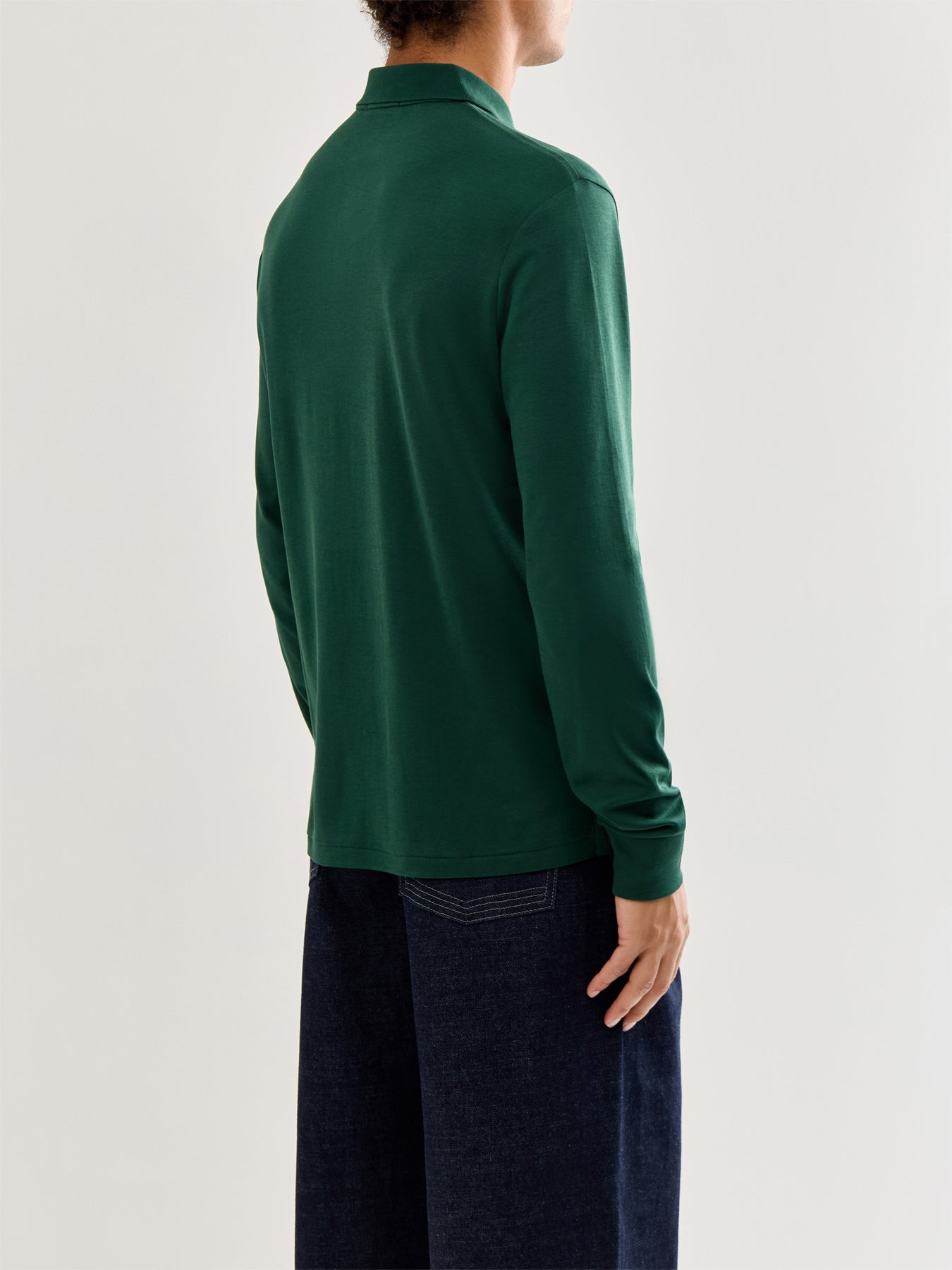 Pima Cotton Long Sleeves Cotton Polo Top