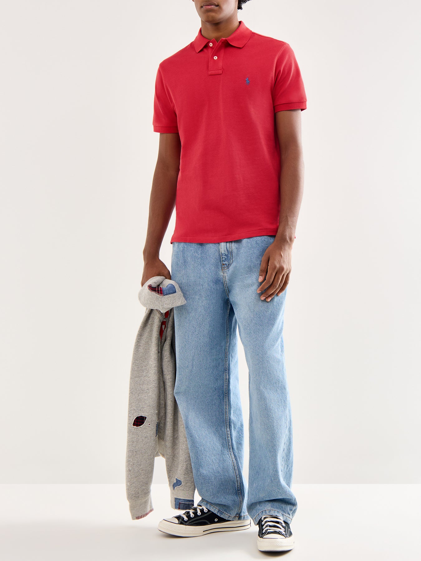 Custom Fit Cotton Polo Top Red