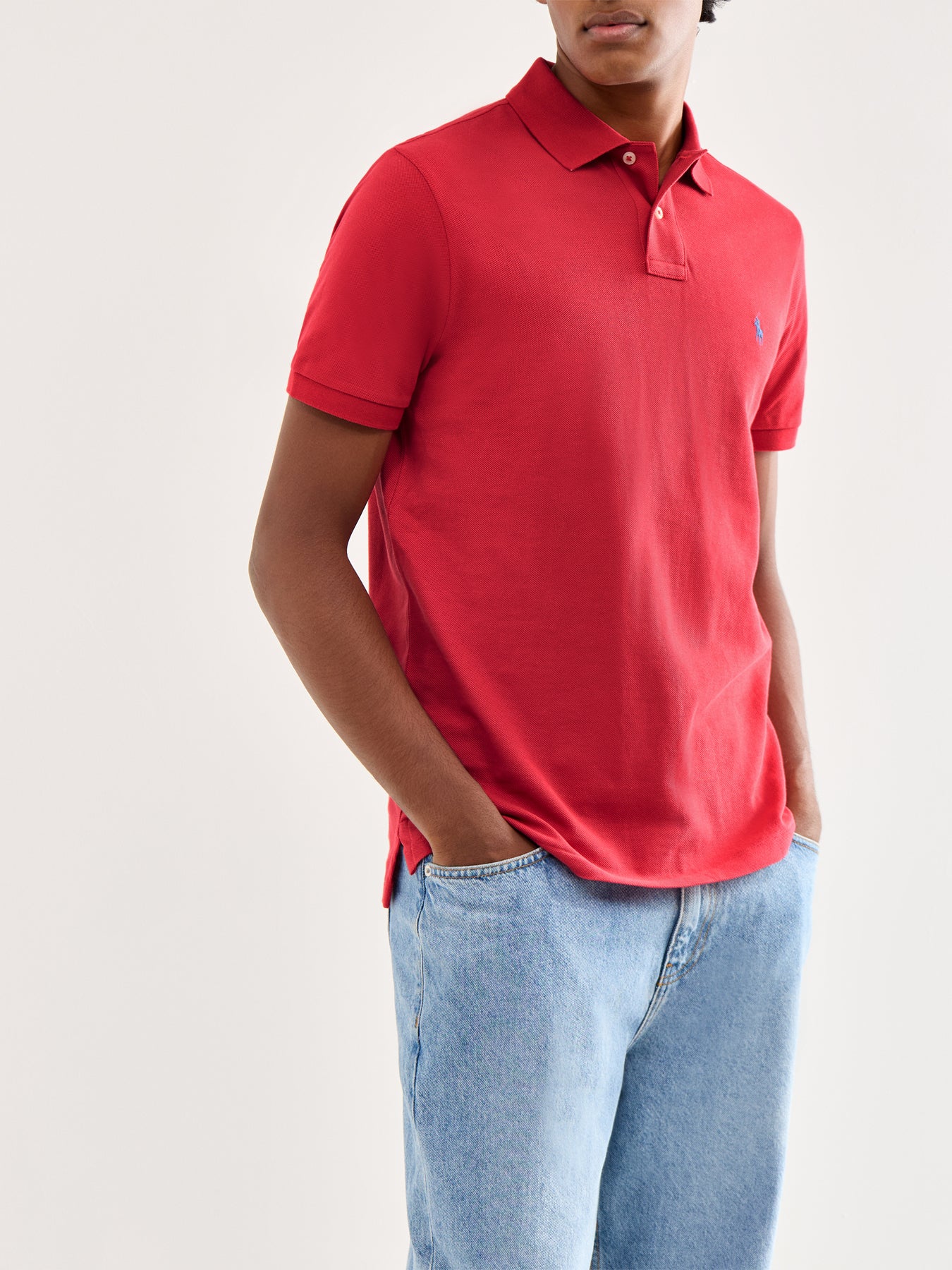 Custom Fit Cotton Polo Top Red