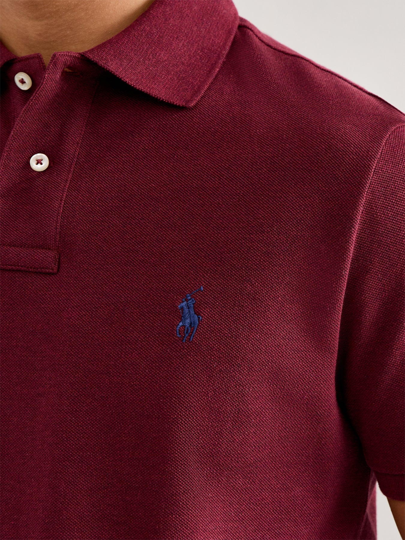 Custom Fit Cotton Polo Top Wine