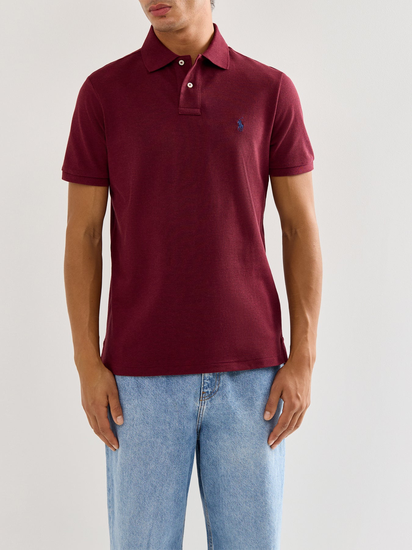 Custom Fit Cotton Polo Top Wine