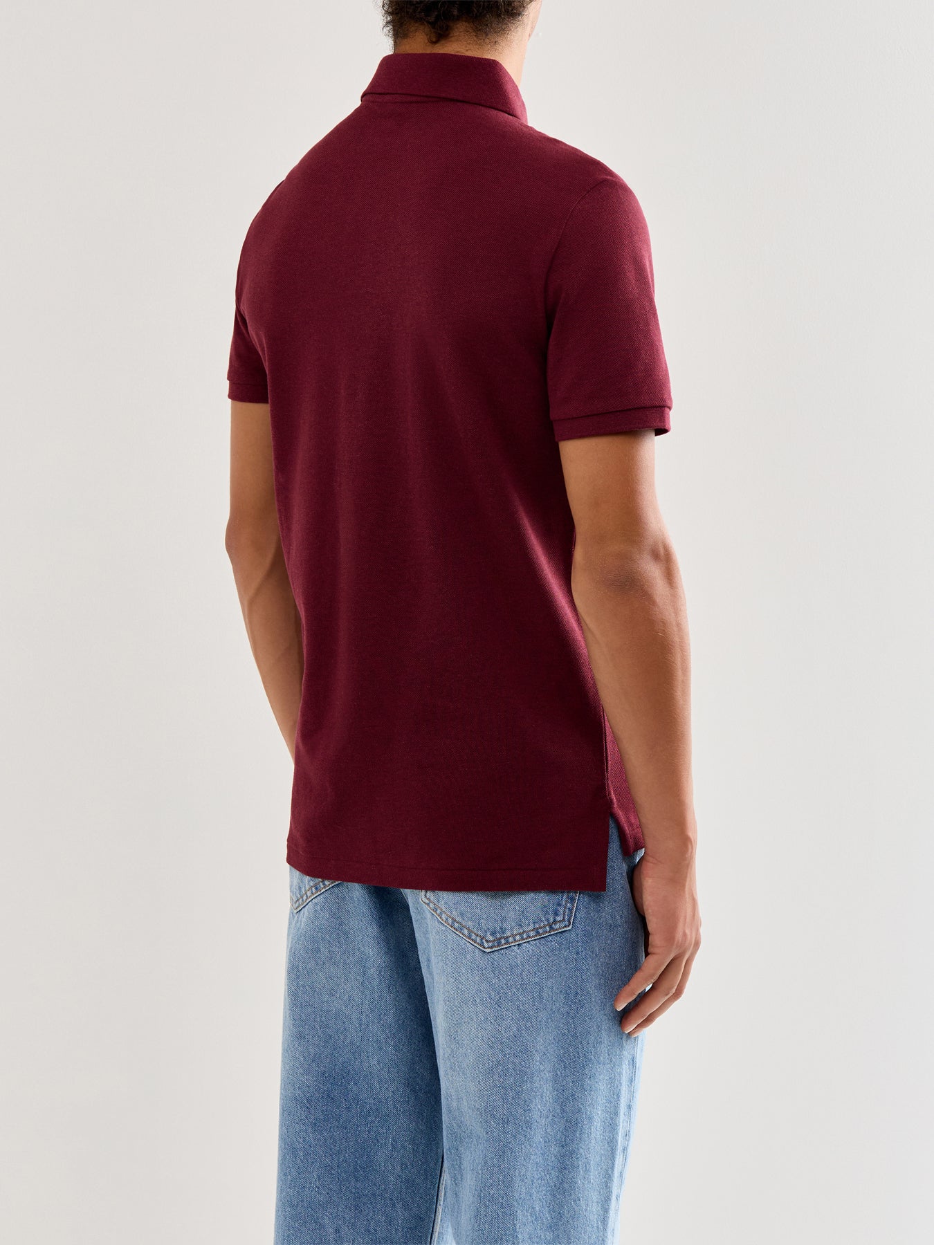 Custom Fit Cotton Polo Top Wine