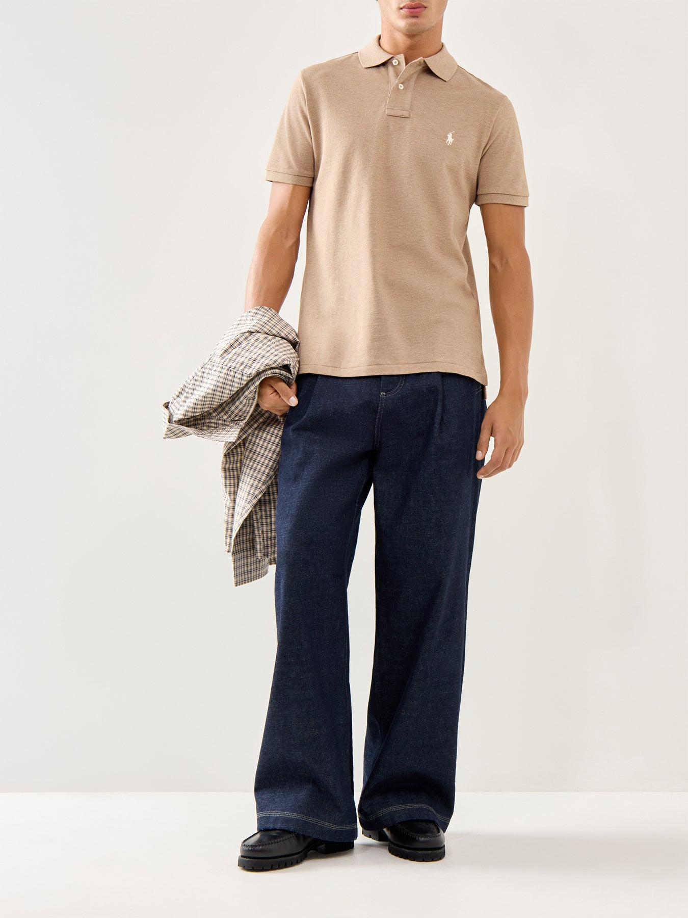 Custom Fit Polo Short Sleeves Top Grey