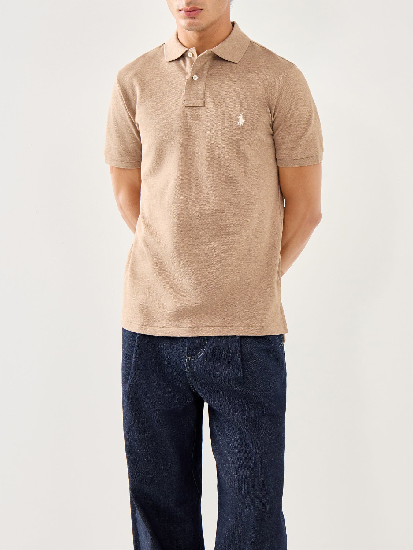 Custom Fit Polo Short Sleeves Top Grey