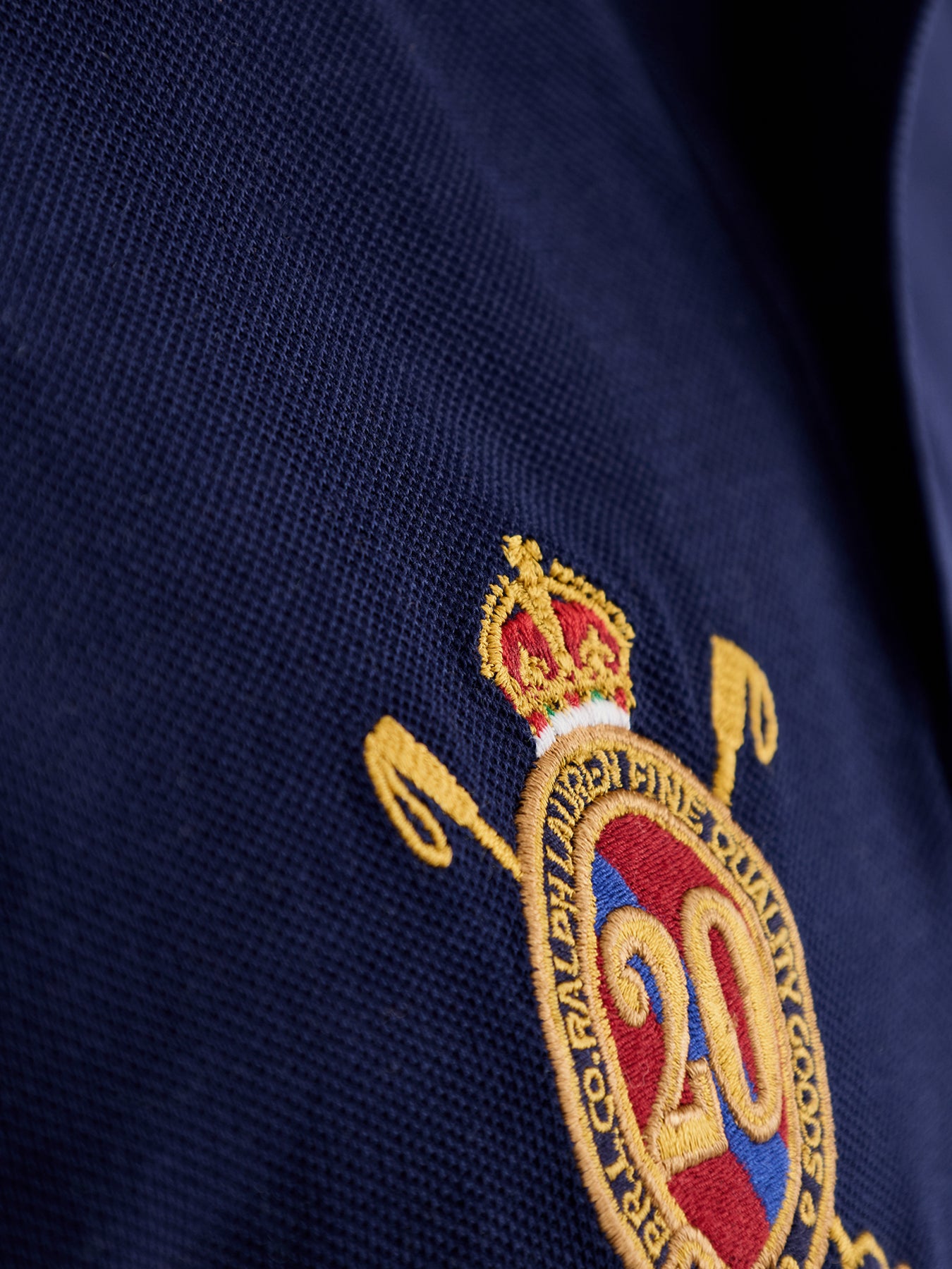 Big PP and Crest Polo Short Sleeves Navy