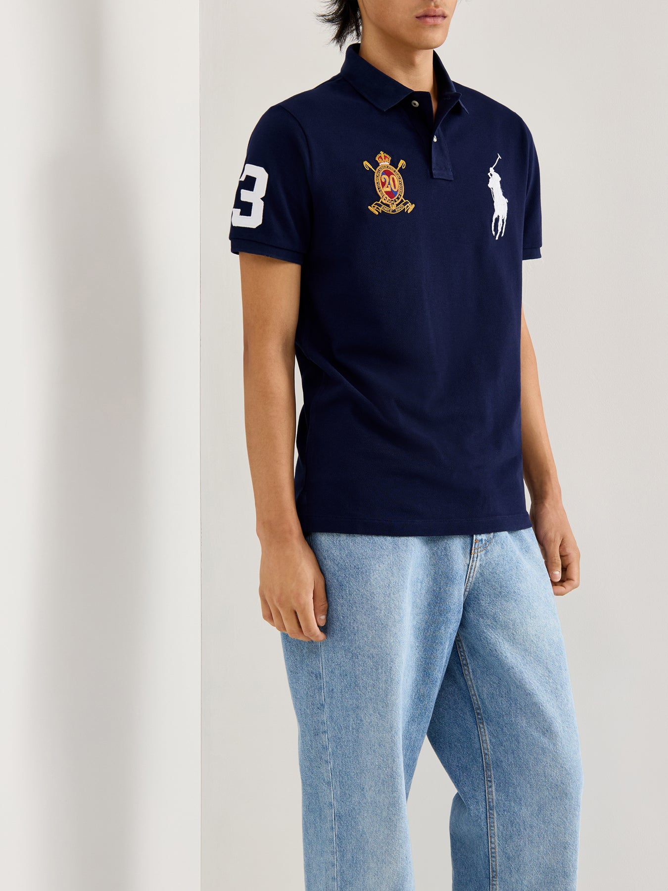 Big PP and Crest Polo Short Sleeves Navy
