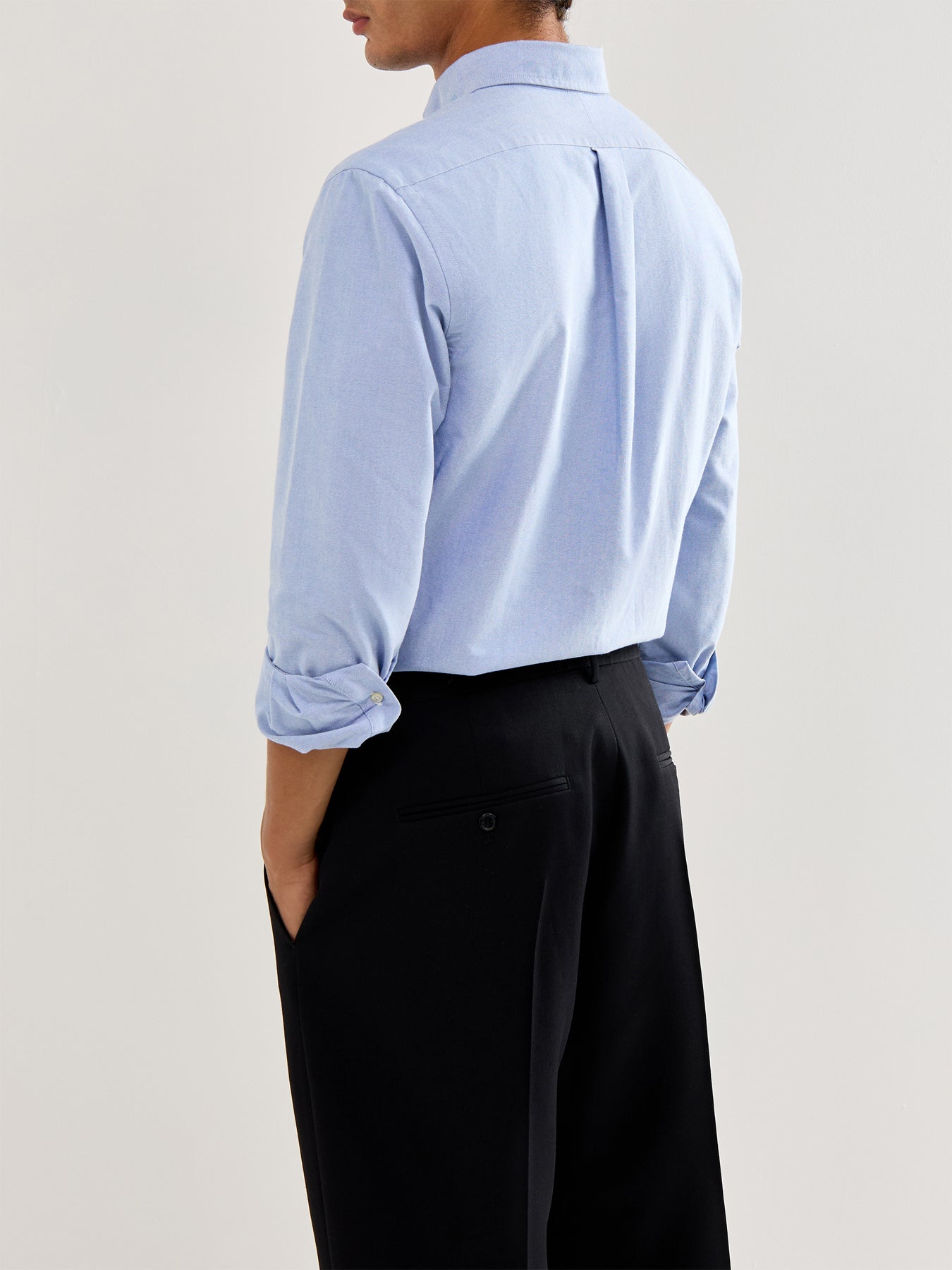 Custom Fit Oxford Long Sleeves Shirt Blue