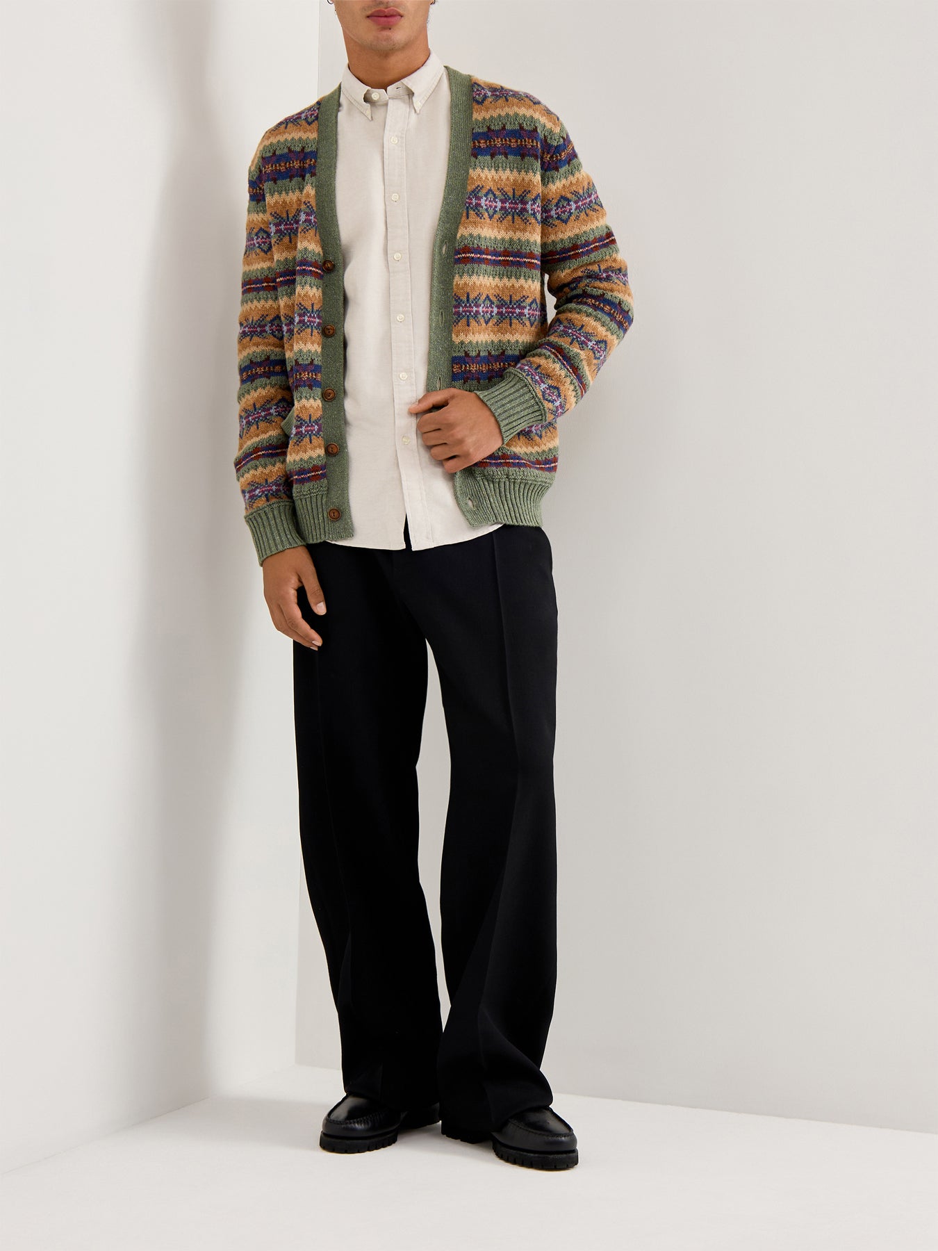 Slim Fit Cotton Oxford Shirt Cream