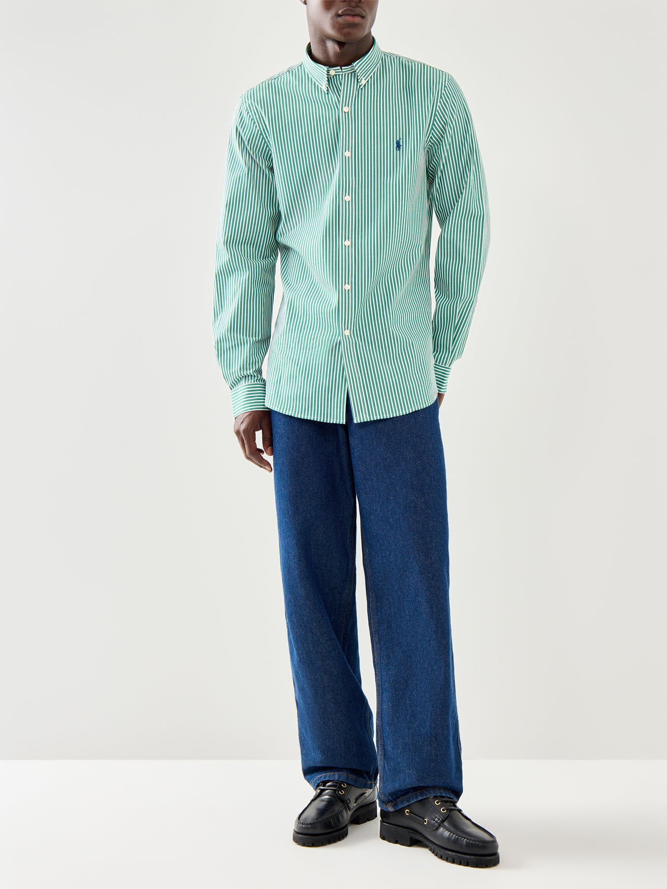 Slim Fit Stretch Poplin Stripe Shirt