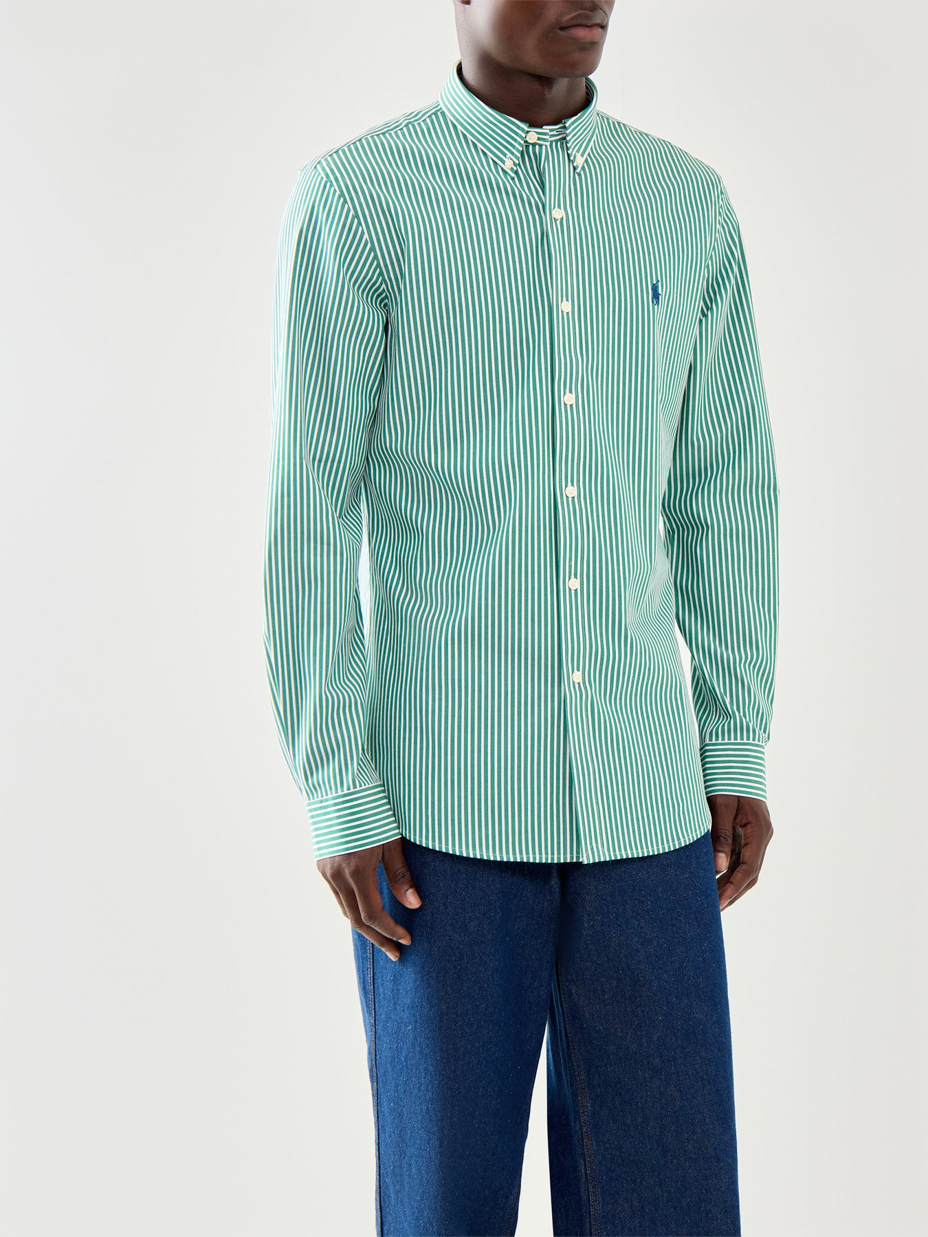 Slim Fit Stretch Poplin Stripe Shirt