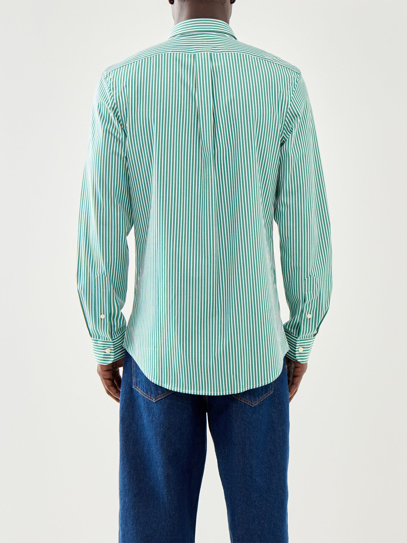Slim Fit Stretch Poplin Stripe Shirt