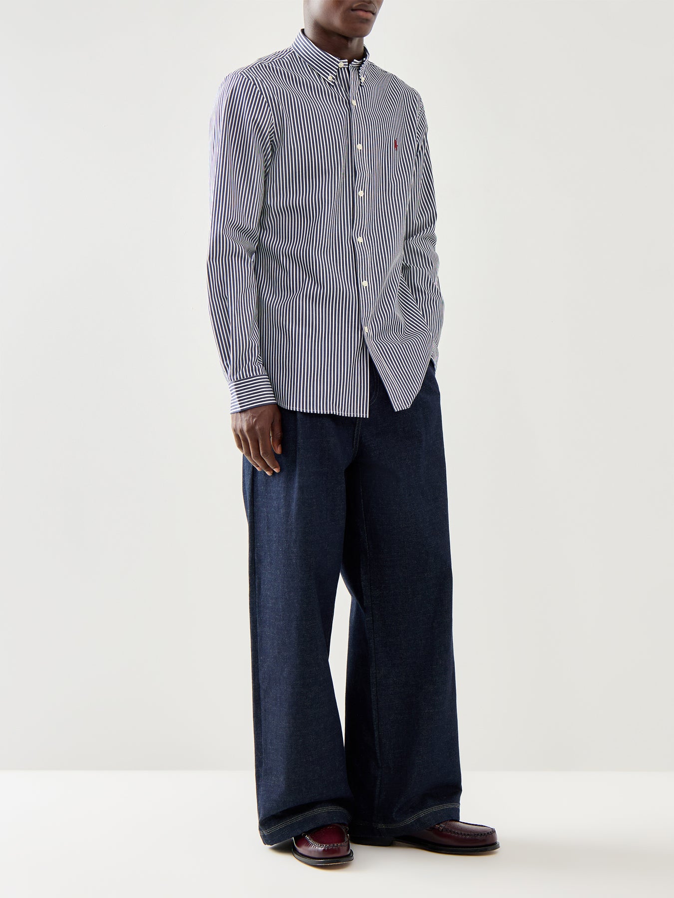 Slim Fit Stretch Poplin Stripe Shirt