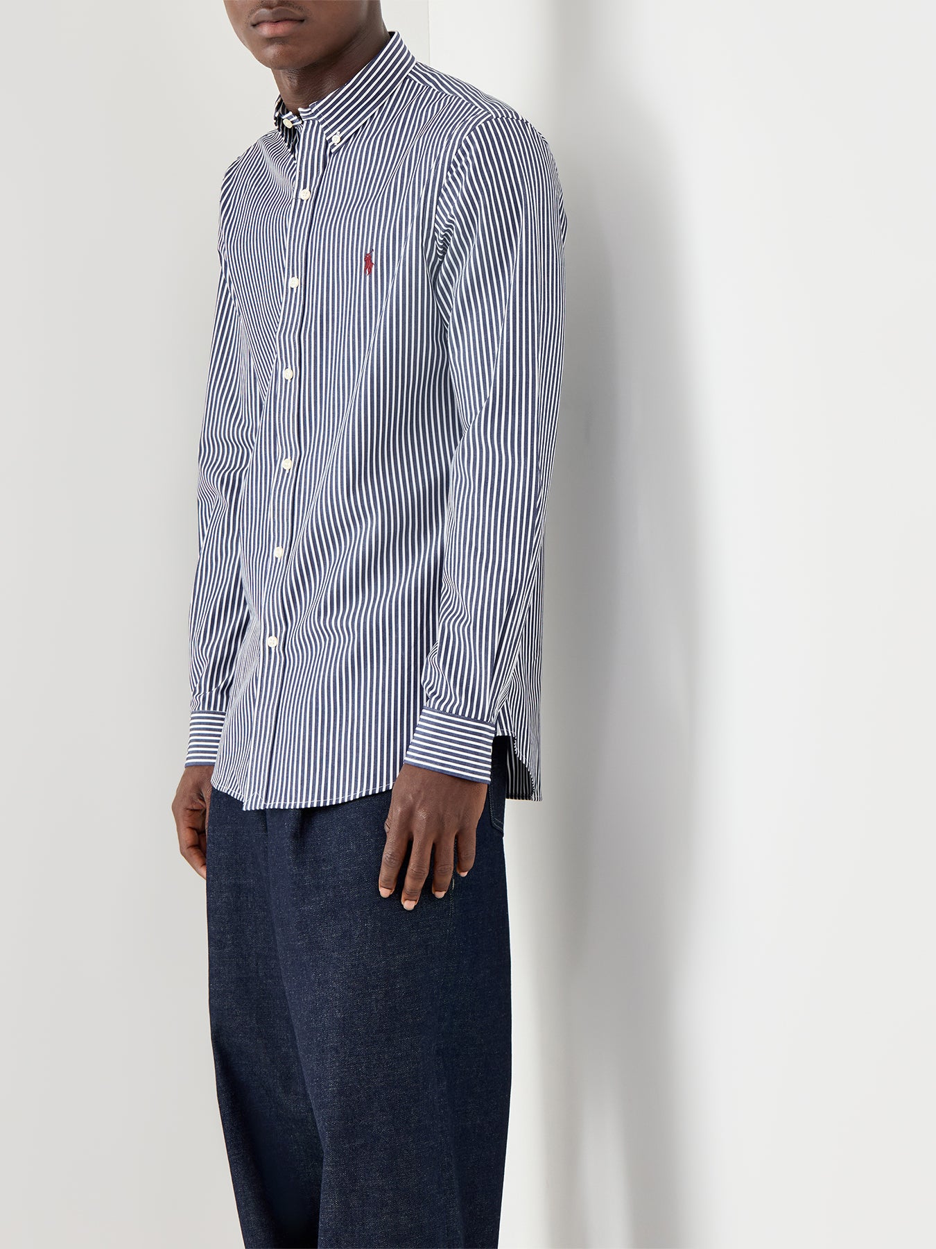 Slim Fit Stretch Poplin Stripe Shirt