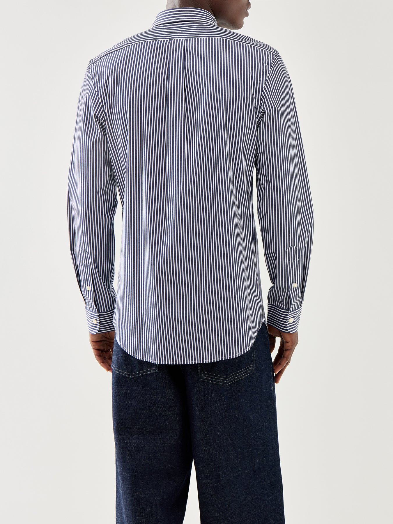 Slim Fit Stretch Poplin Stripe Shirt