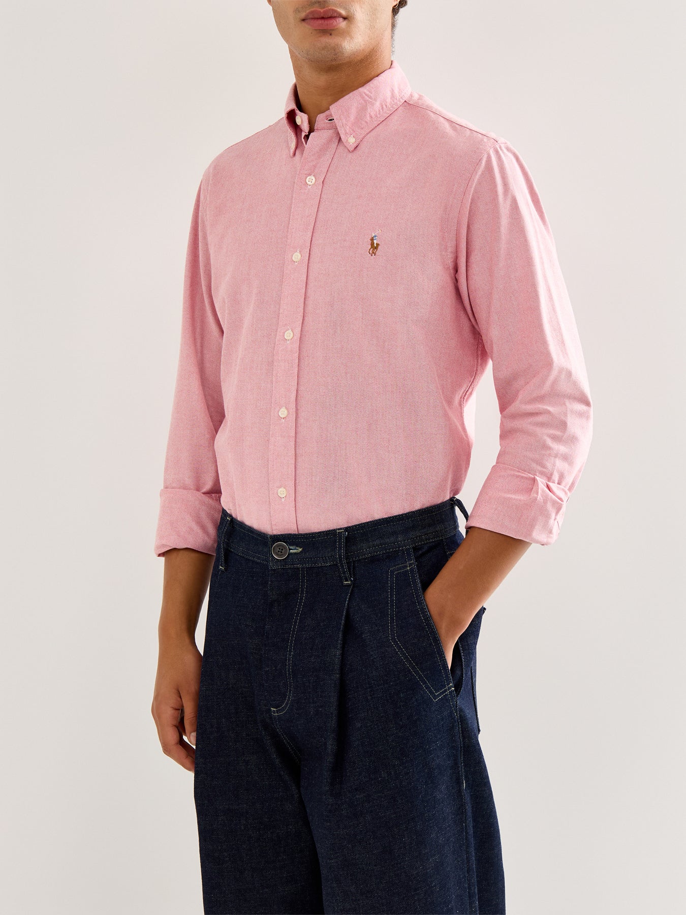 Custom Fit Cotton Oxford Shirt Pink