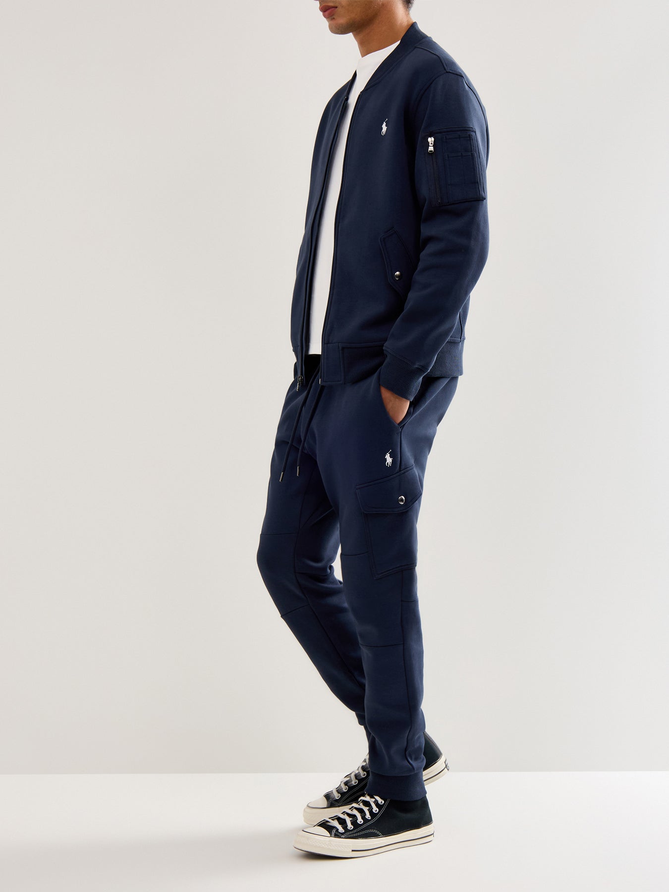 Double Knit Cargo Joggers Navy