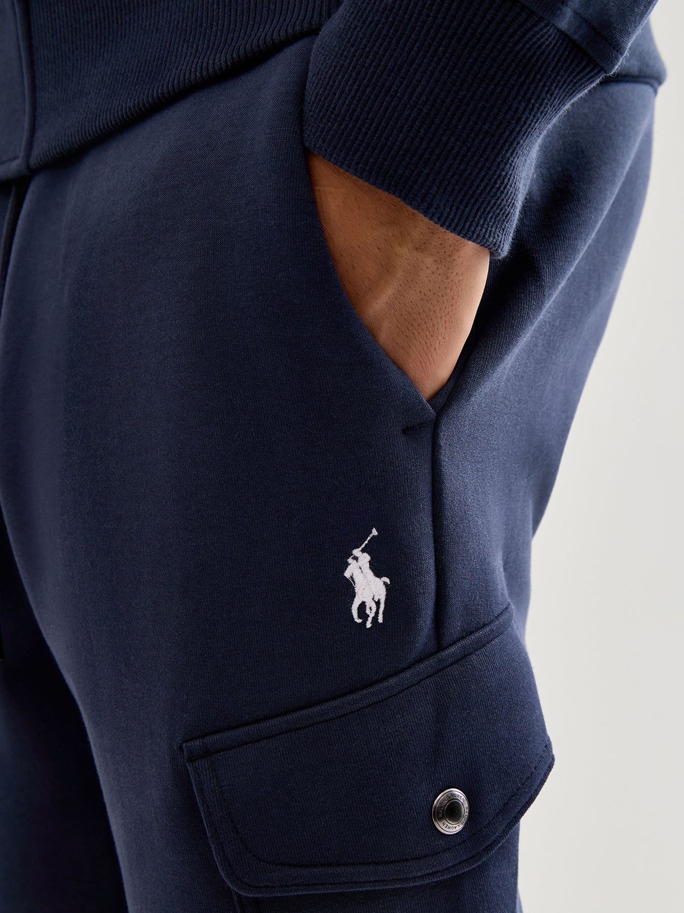 Double Knit Cargo Joggers Navy