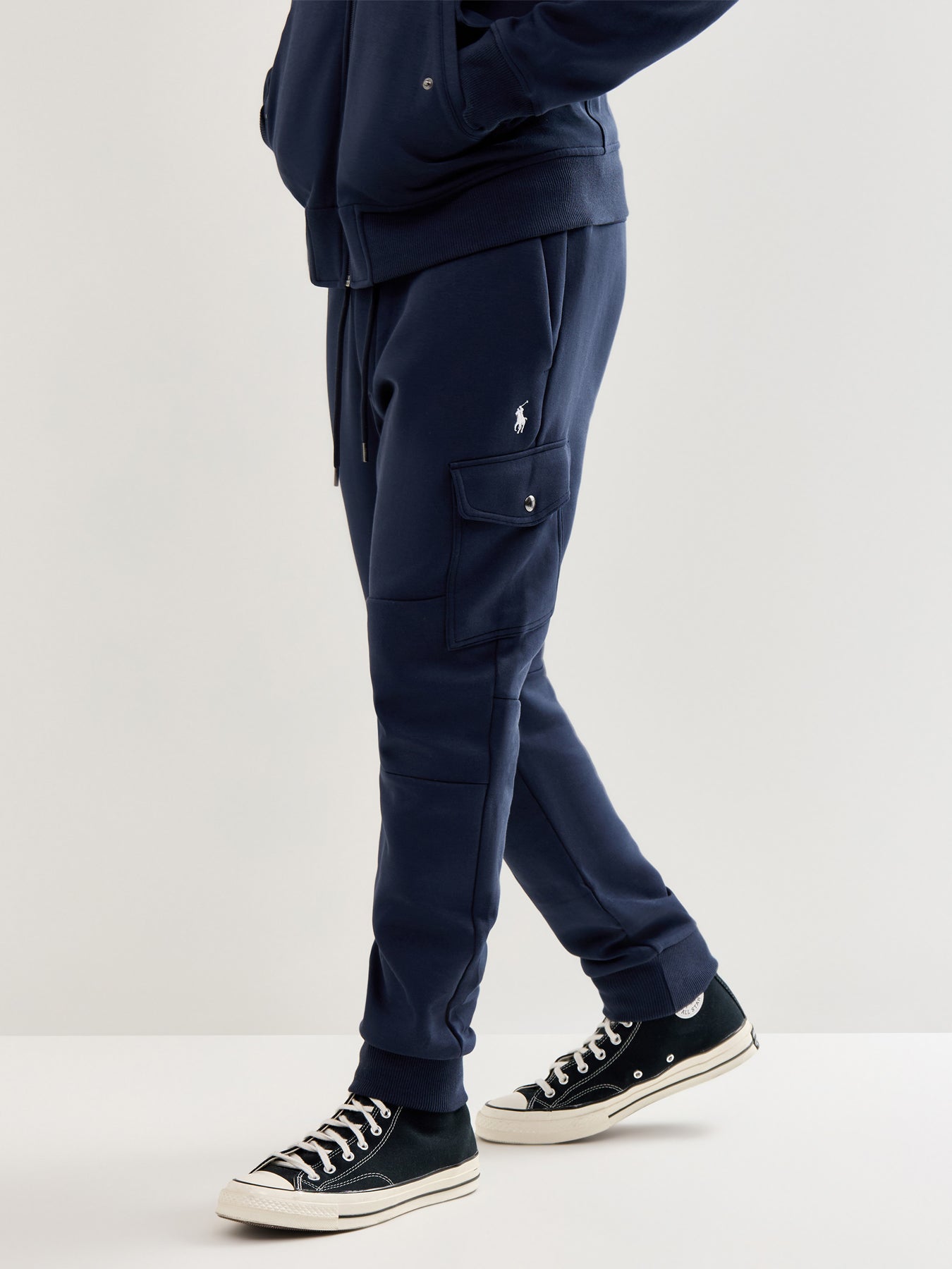 Double Knit Cargo Joggers Navy