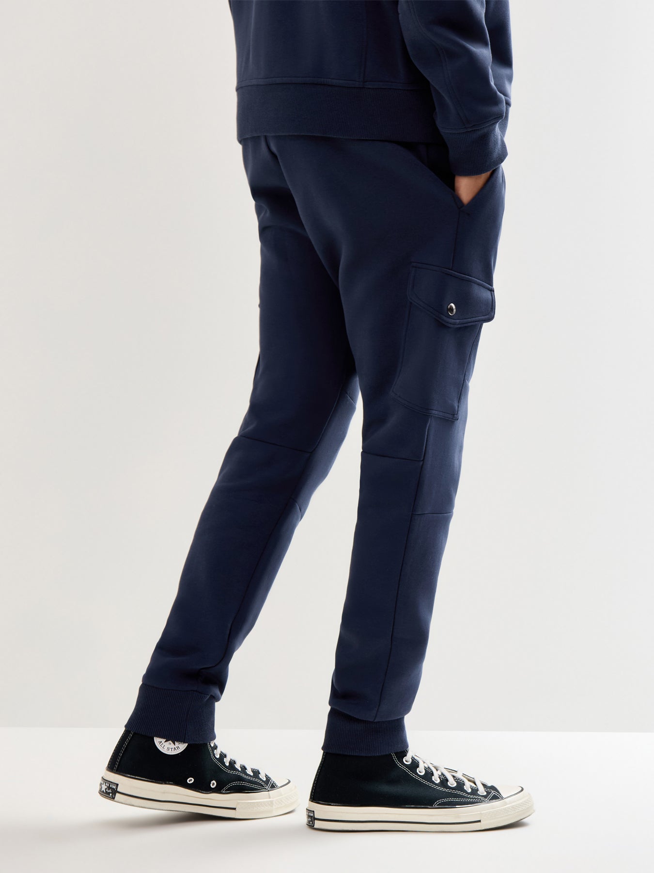 Double Knit Cargo Joggers Navy