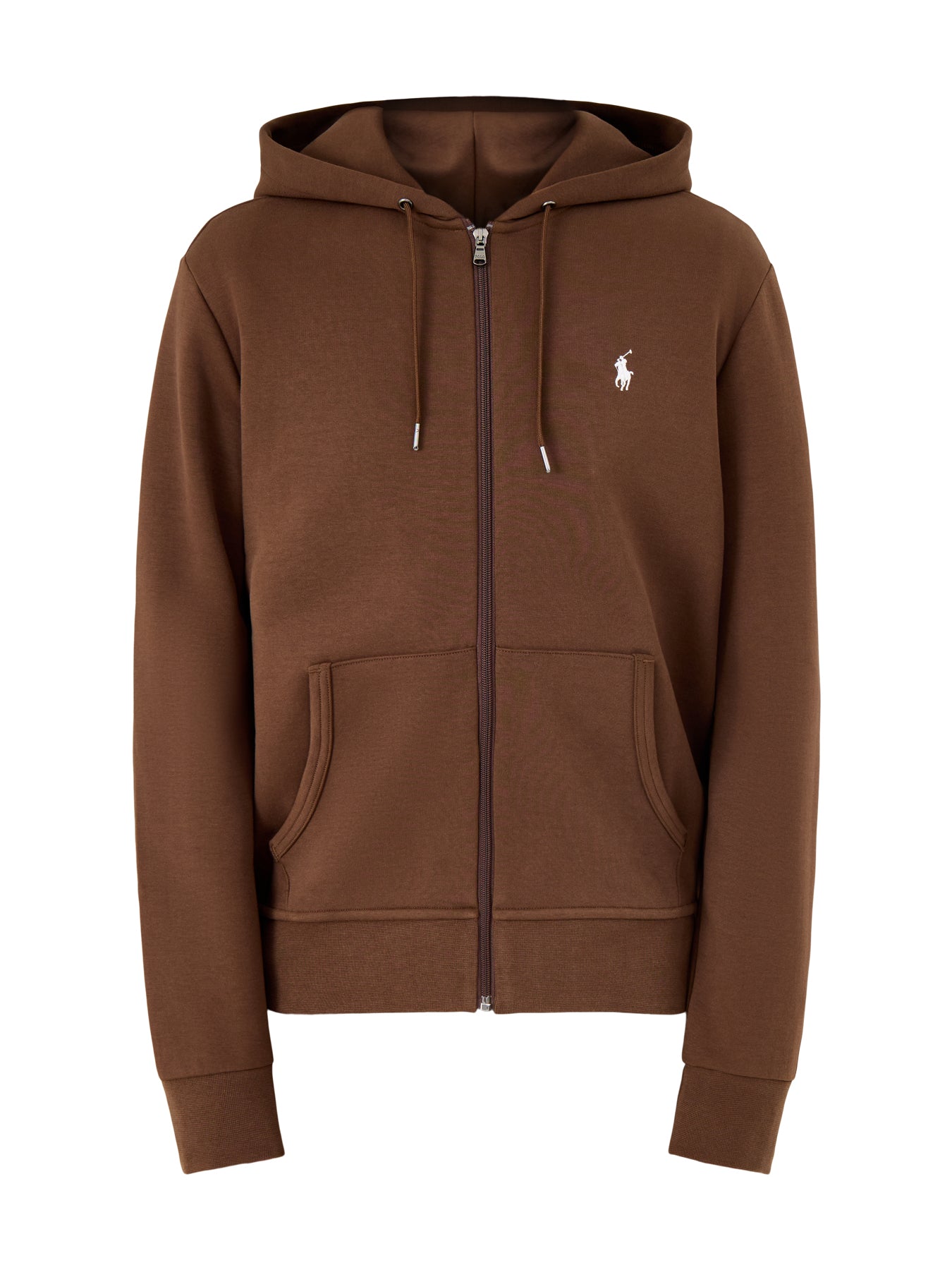 Double Knit Cotton Hoodie Brown