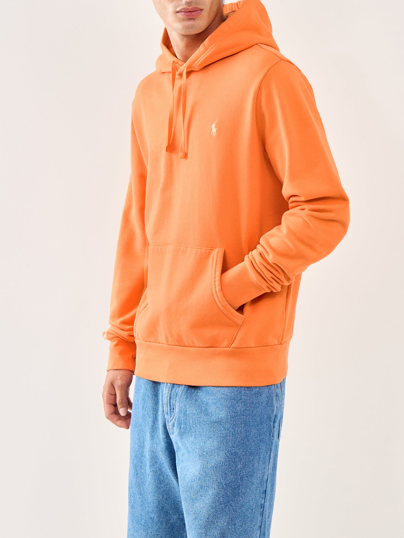 Loopback Terry Overhead Hoodie Orange Cotton