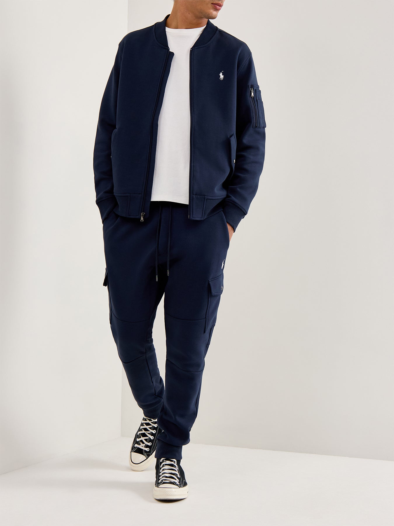 Double Knit Bomber Jacket Navy
