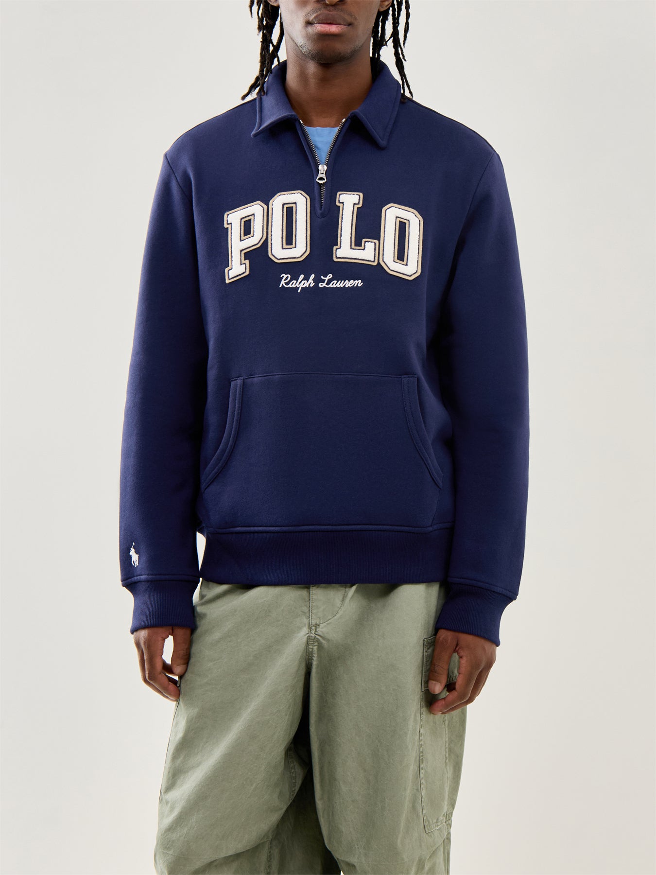 1/4 Zip Collar Polo Sweatshirt Cruise Navy