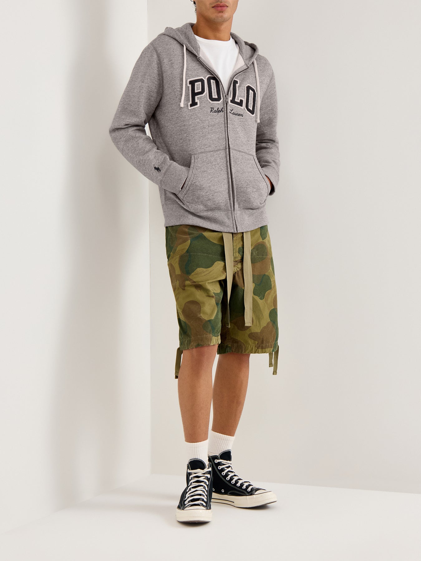 Polo Cotton Hoodie Grey