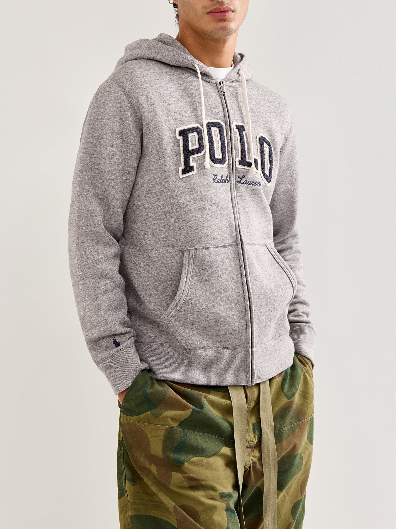 Polo Cotton Hoodie Grey