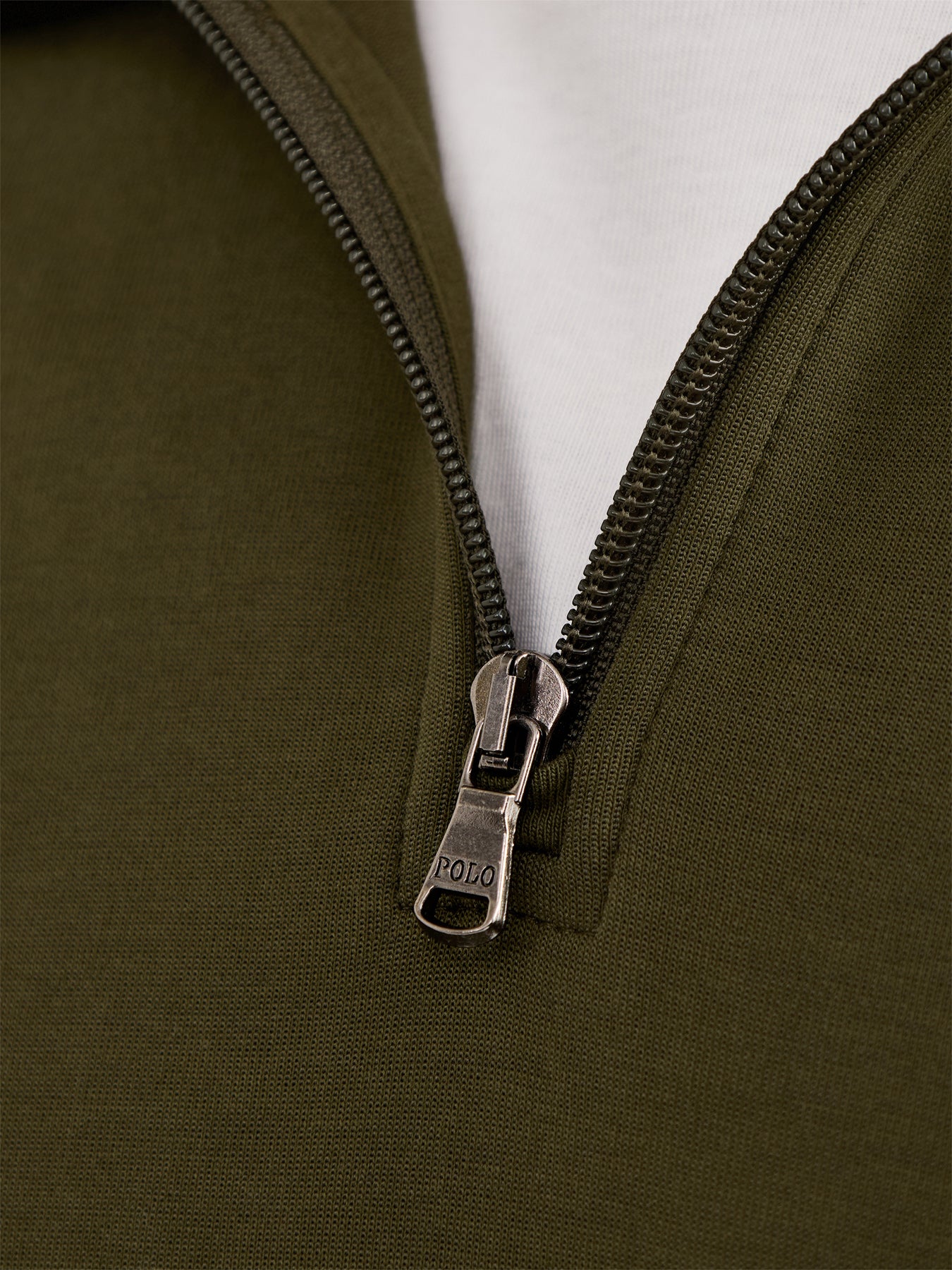 Double Knit 1/4 Zip Sweatshirt Green