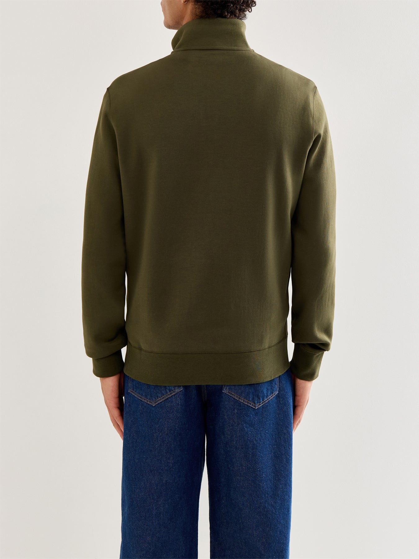 Double Knit 1/4 Zip Sweatshirt Green
