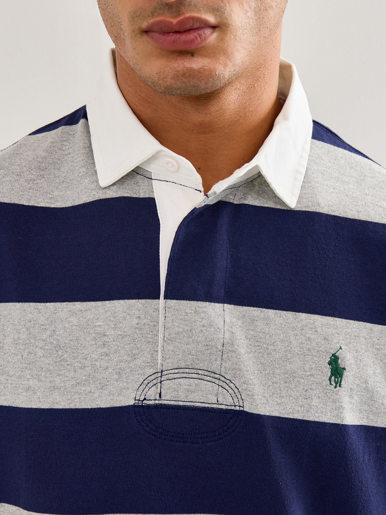 Striped Rugby Shirt Navy