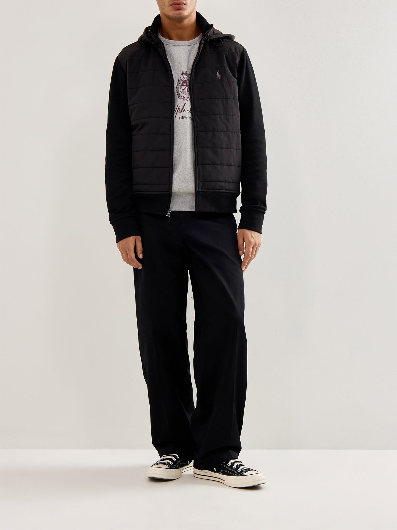 Double Knit Zip Hoodie Black