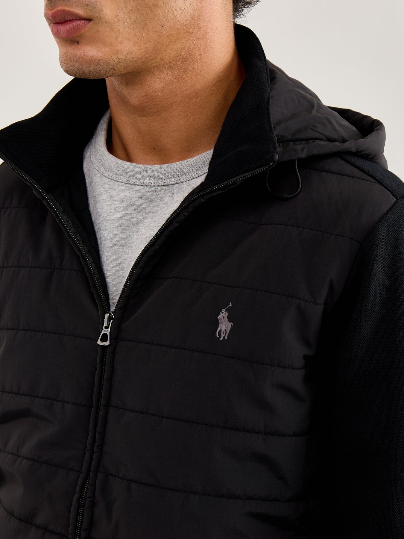 Double Knit Zip Hoodie Black