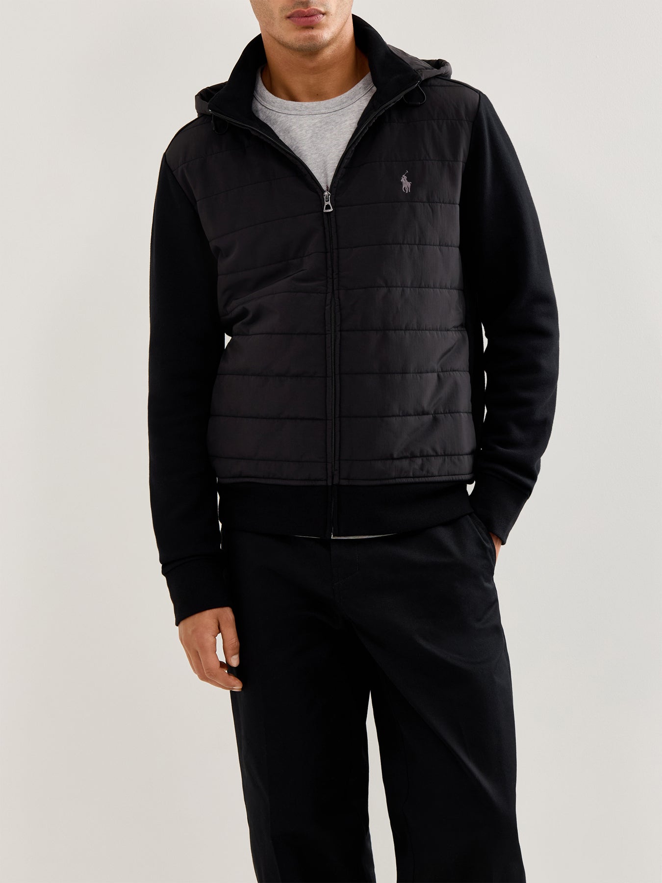 Double Knit Zip Hoodie Black