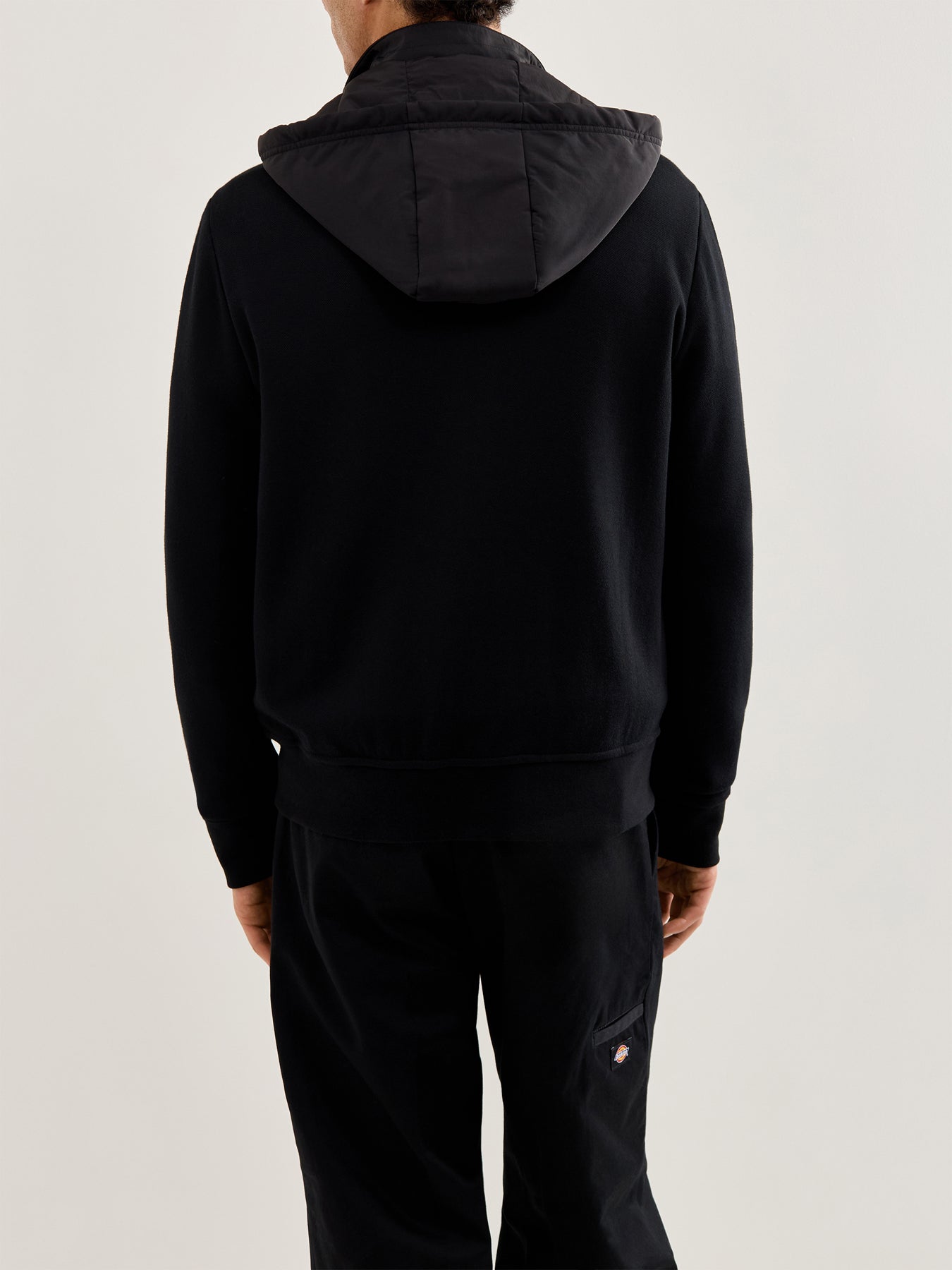 Double Knit Zip Hoodie Black