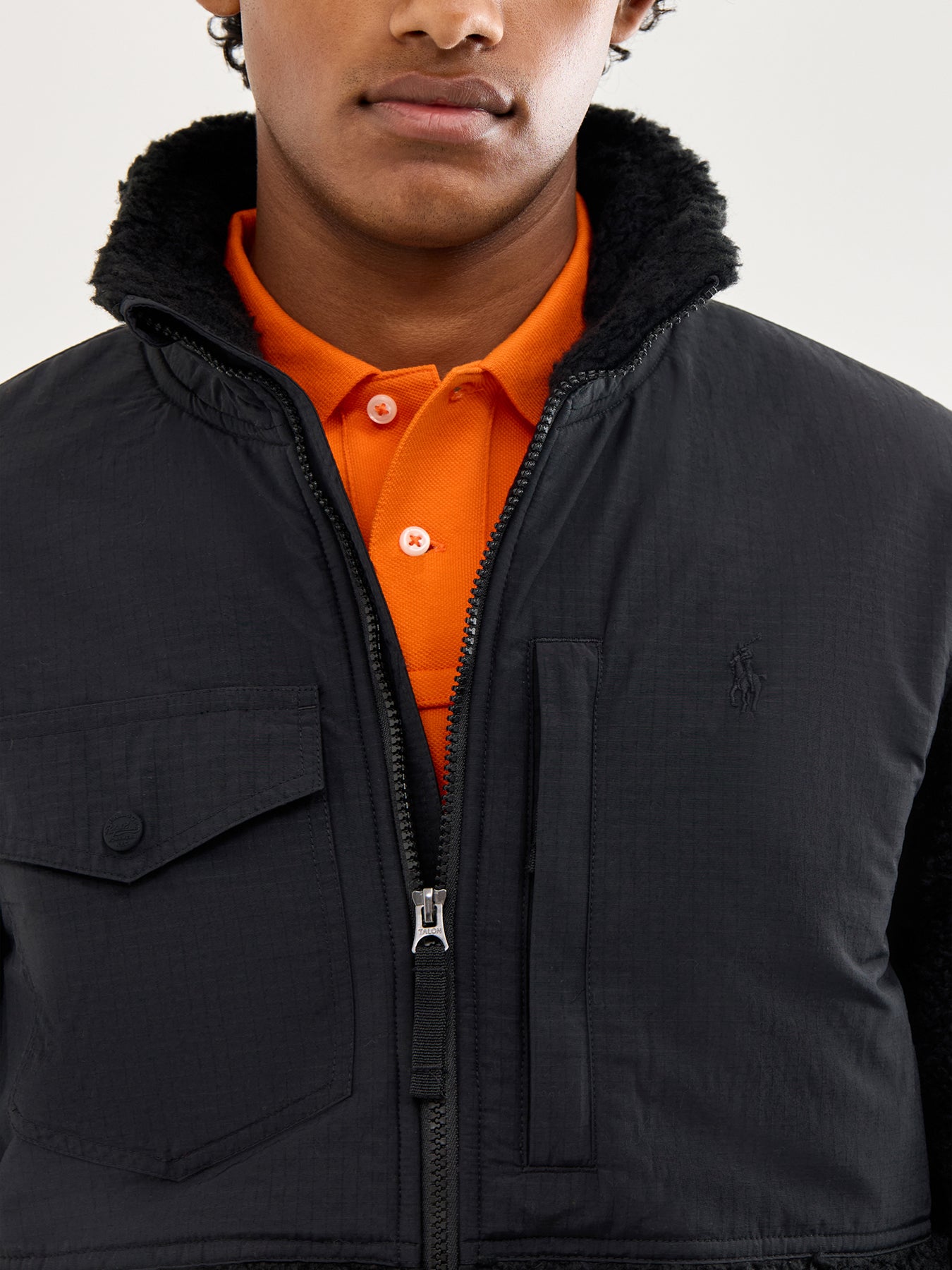 Hybrid Fleece Zip Jacket Black