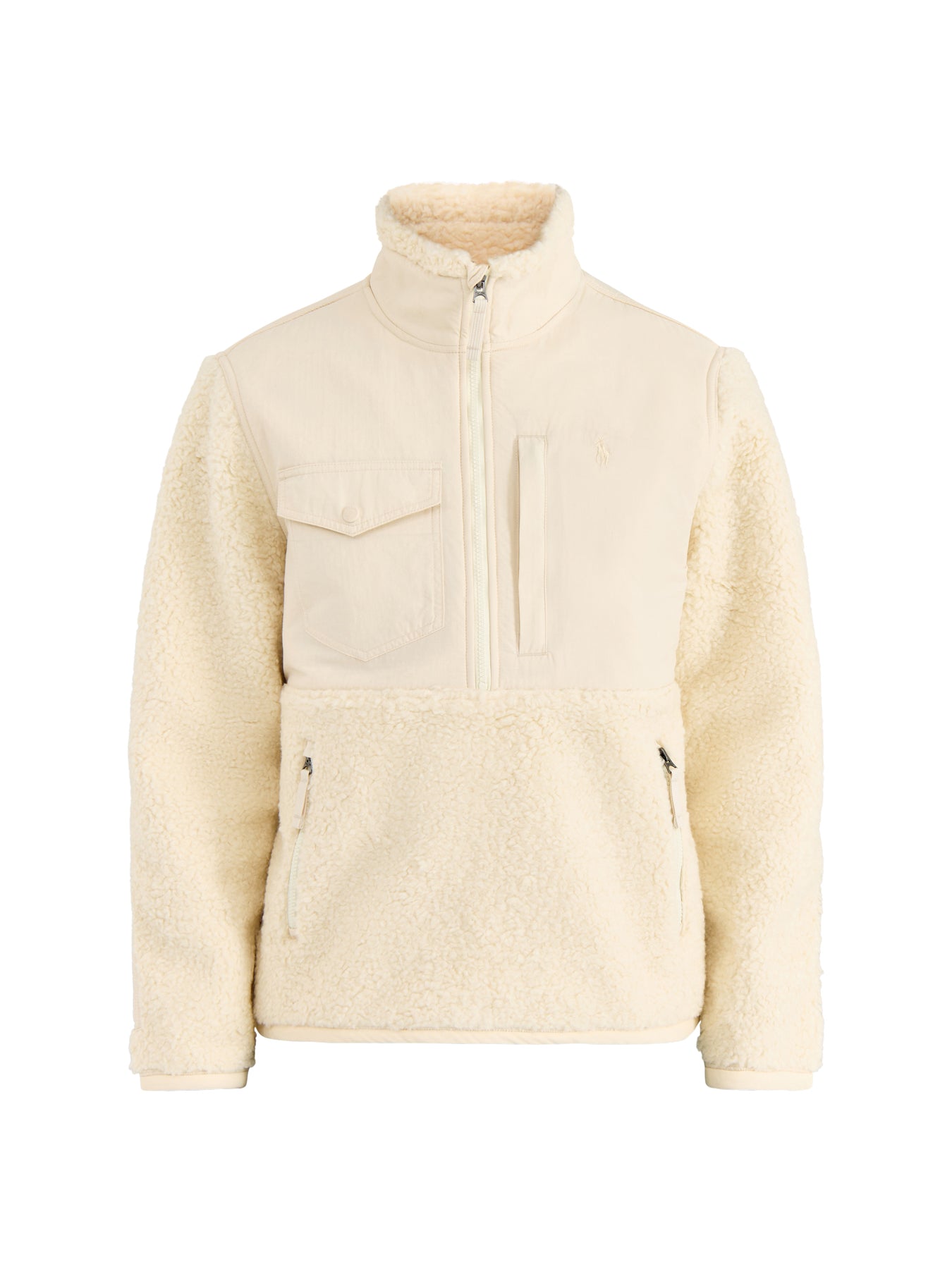 Bonded Fleece Zip Jacket Cream
