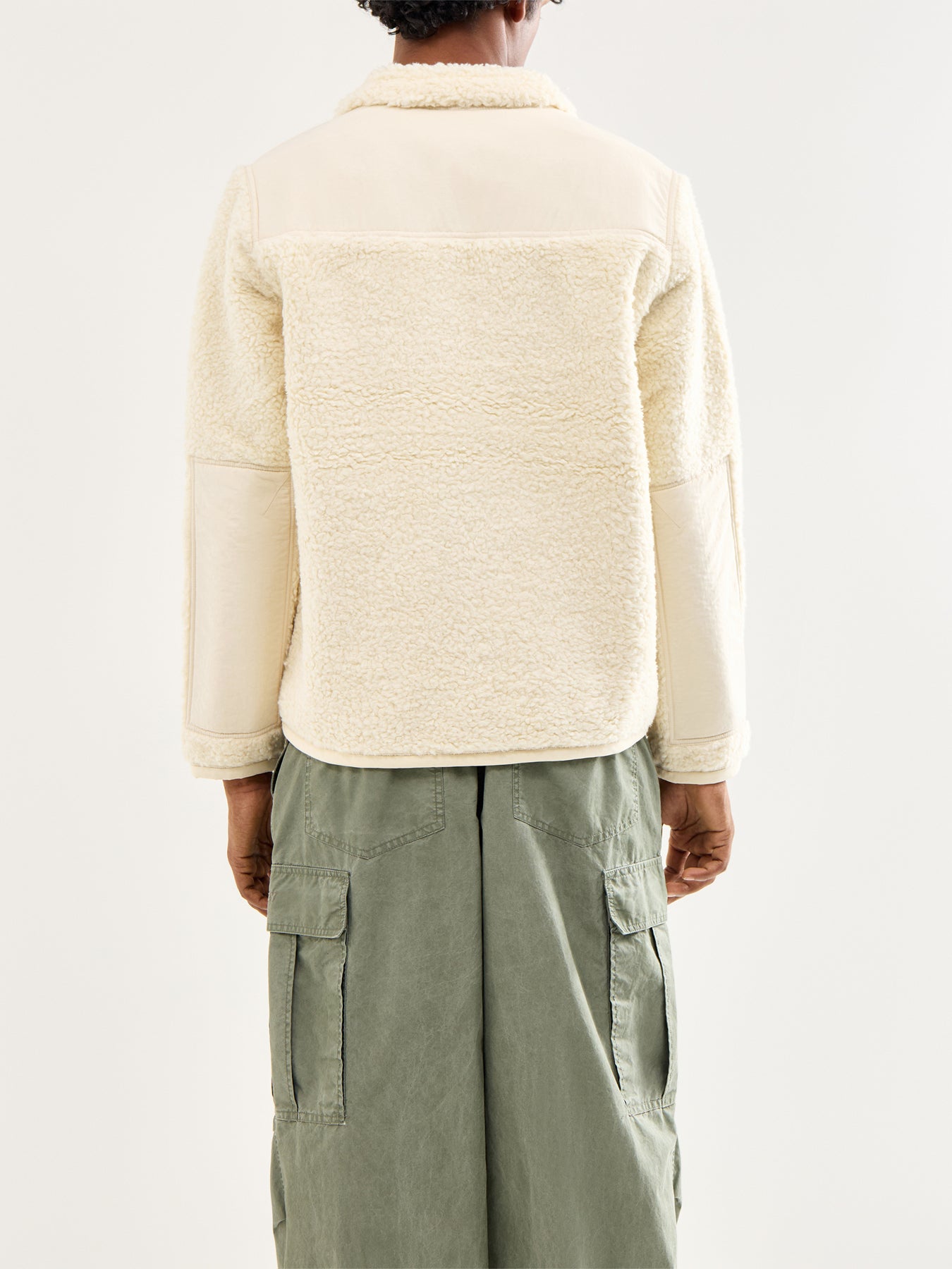 Bonded Fleece Zip Jacket Cream