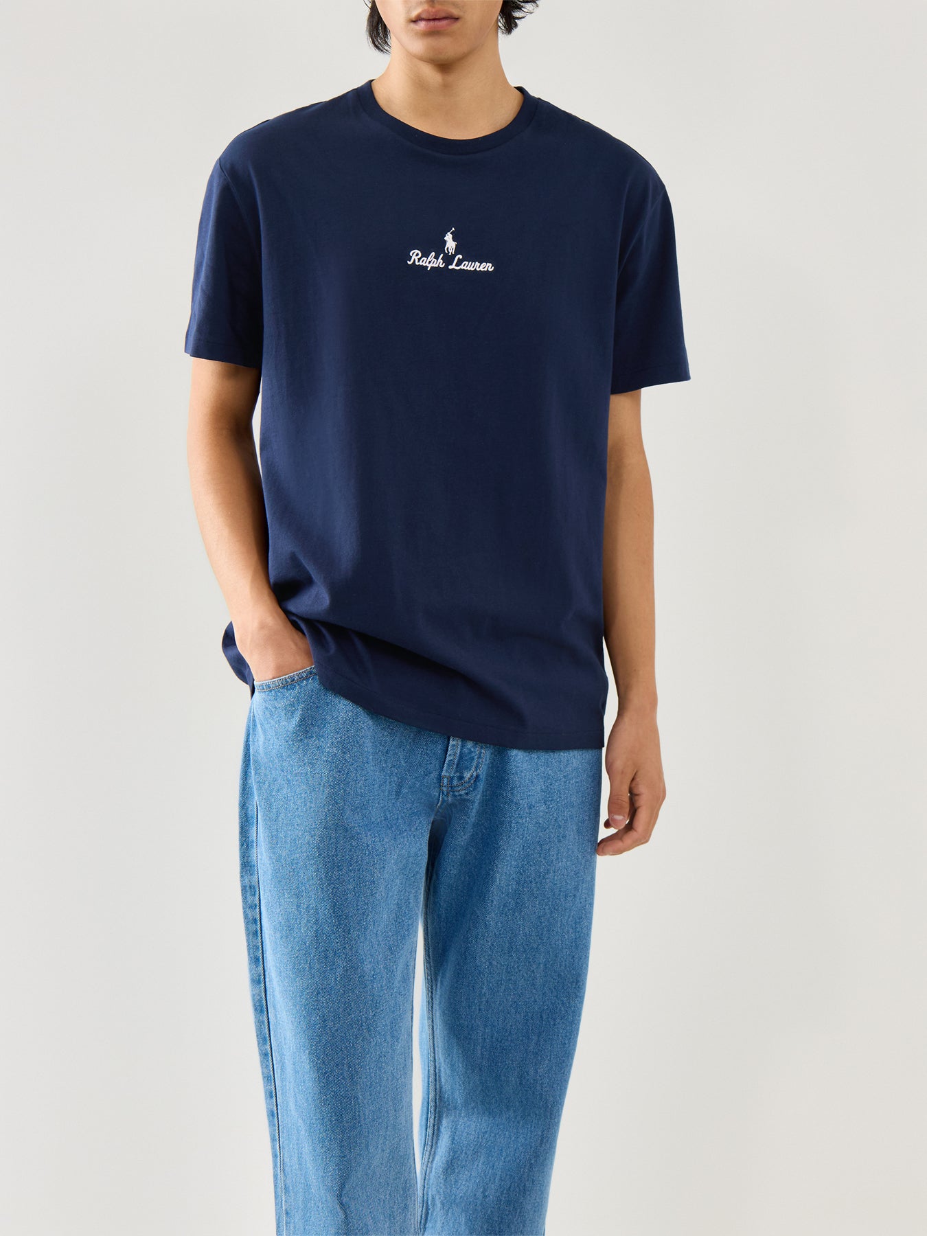 Rope&Logo Stitching Tee Aviator Navy