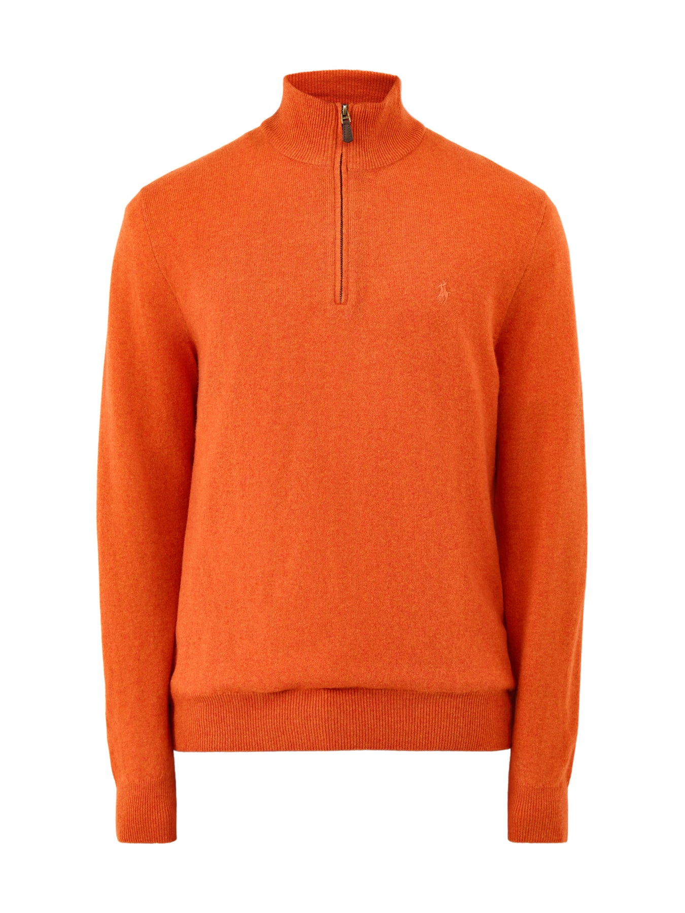 Half-Zip Merino Wool Jumper Jaffa Orange