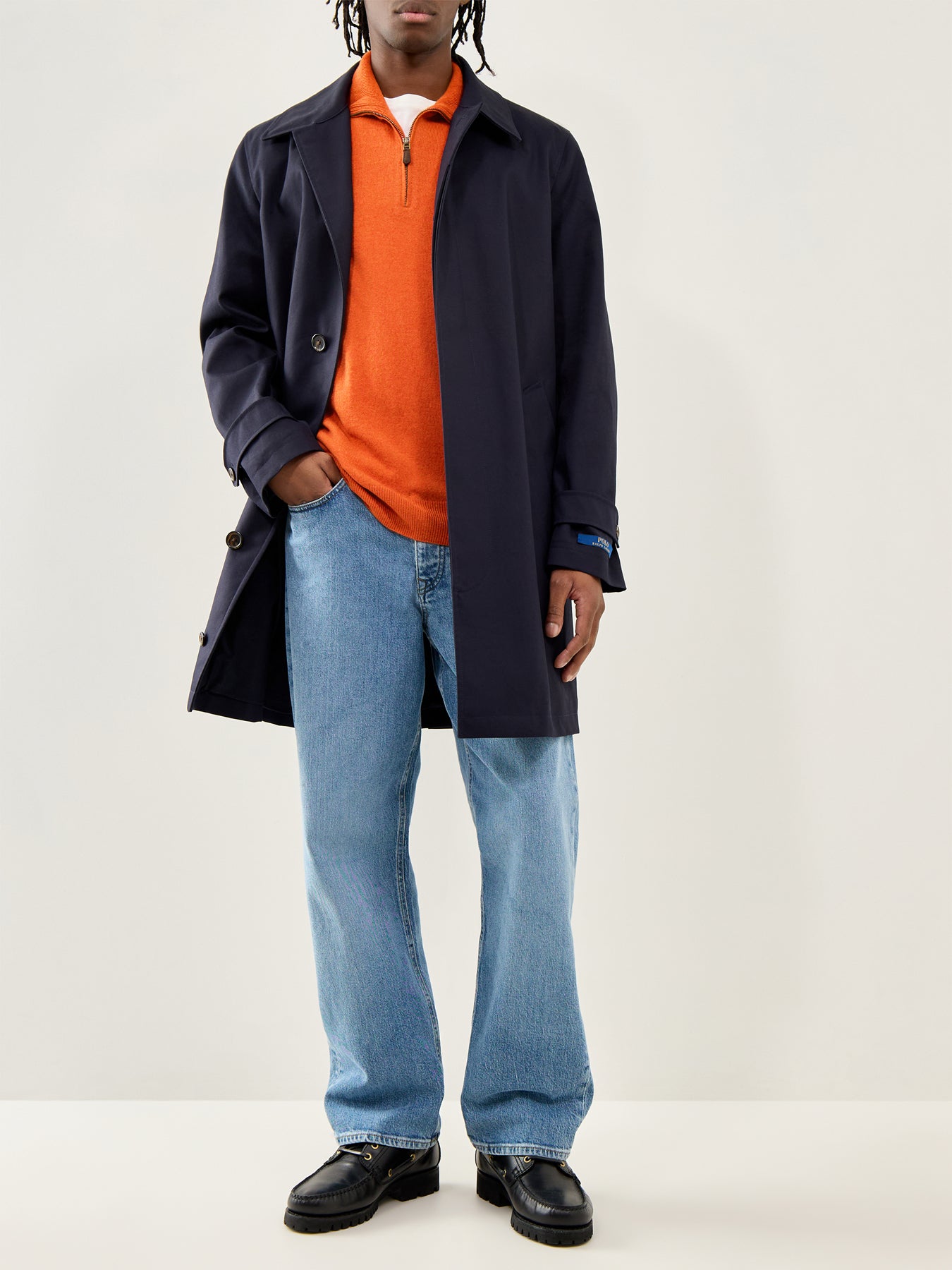 Half-Zip Merino Wool Jumper Jaffa Orange