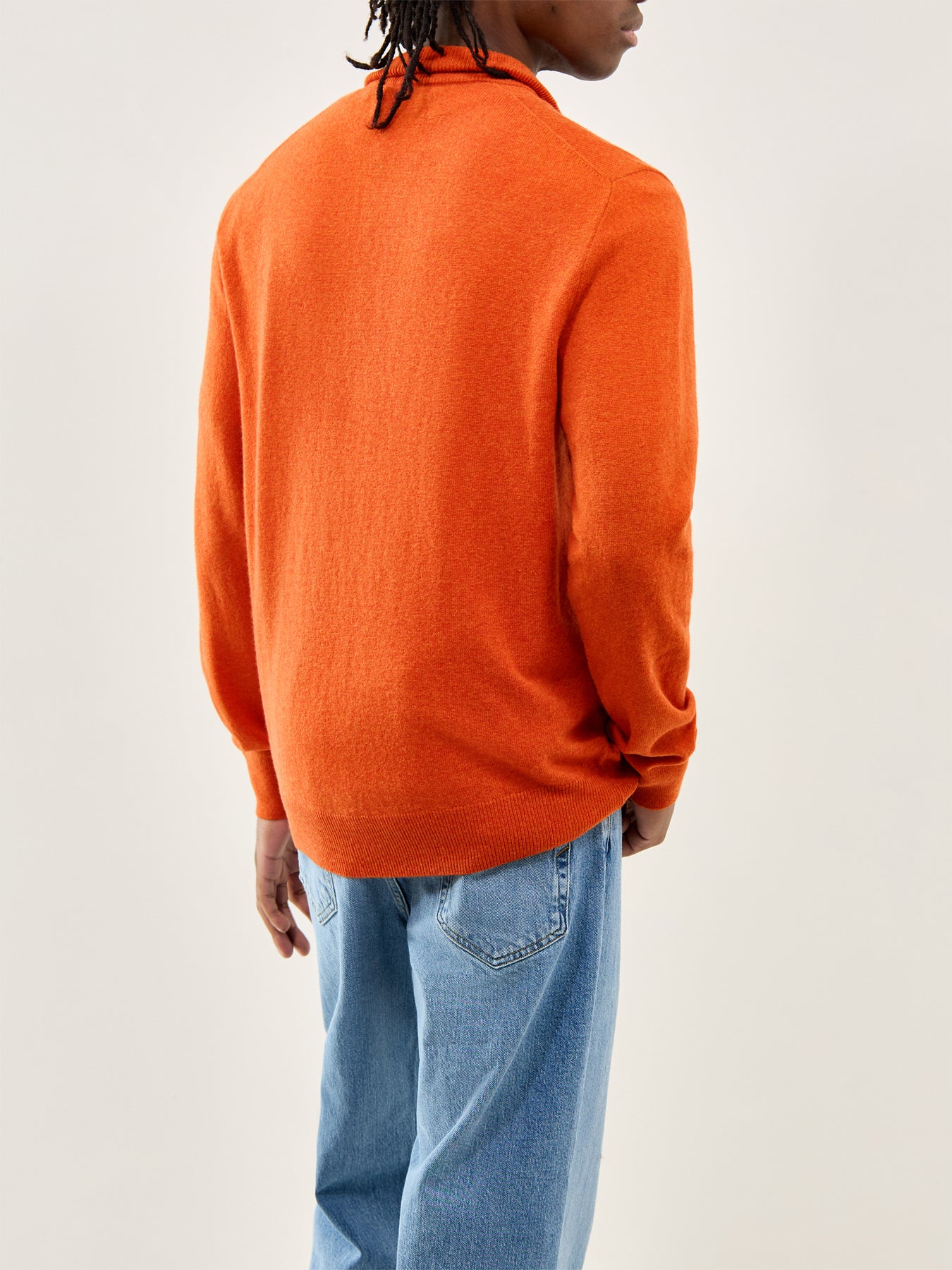 Half-Zip Merino Wool Jumper Jaffa Orange